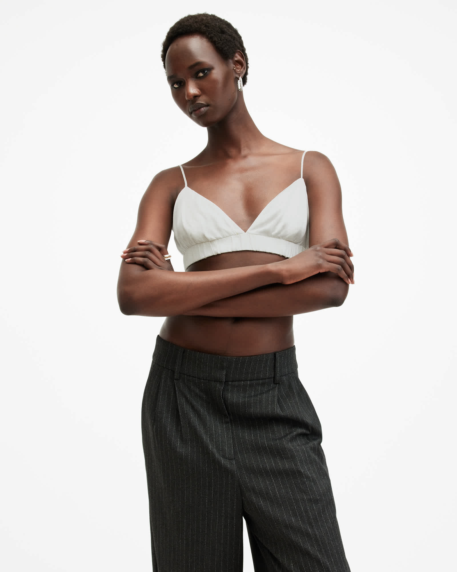 Allsaints Women's Ella V-Neck Adjustable Bralette - Size  16