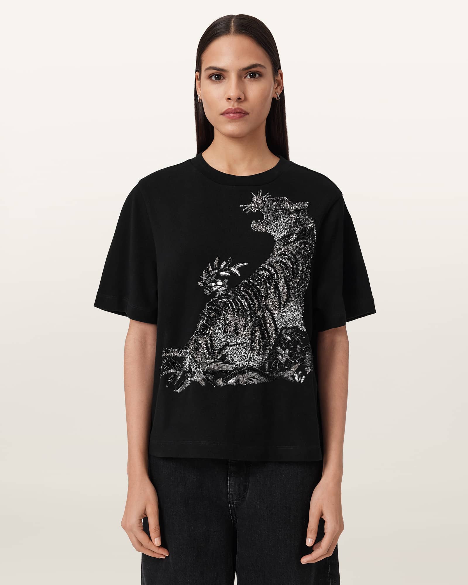 AllSaints Women's Pounce Lisa Embellished T-Shirt