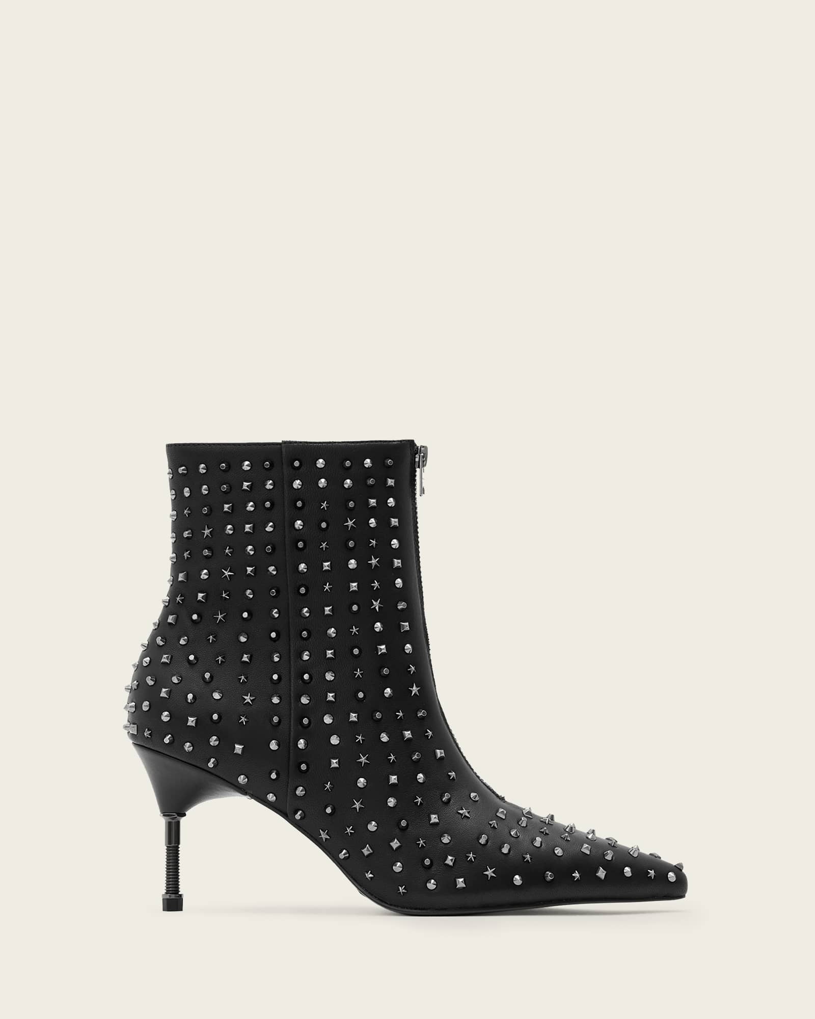 AllSaints Natasha Studded Leather Boots,, Black