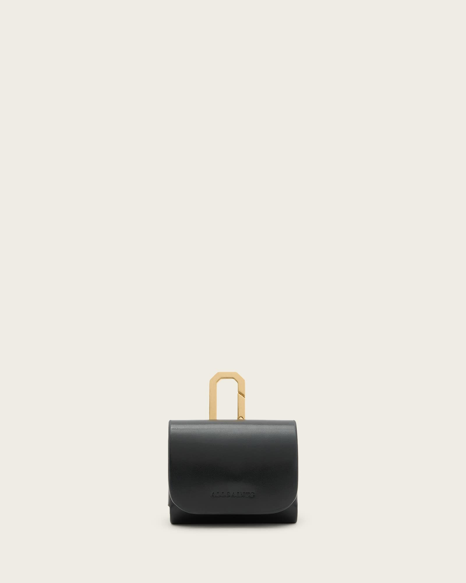Allsaints Women's Black Airpod Leather Case, One Size