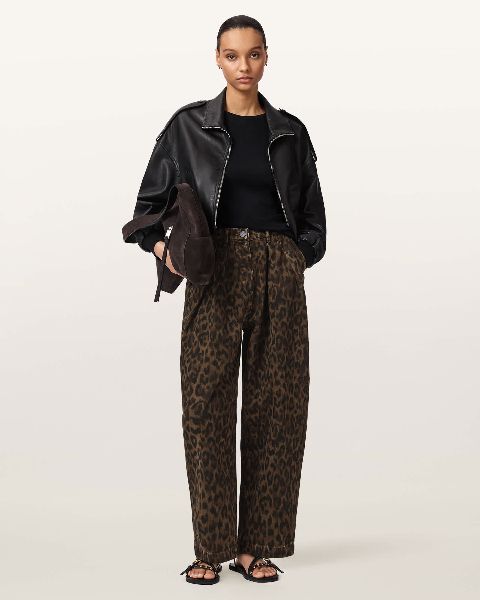 AllSaints Cotton/Lyocell Becca Barrel Leg Denim Trousers, Size: UK 4/US 0