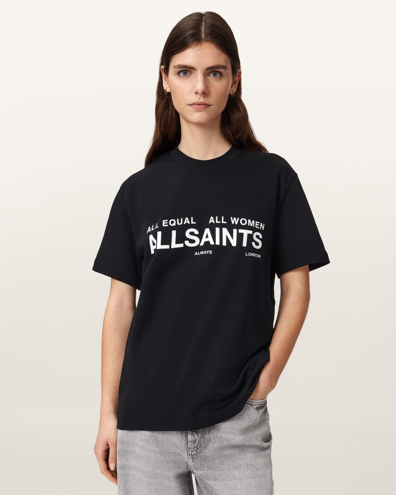 AllSaints Women's Cotton International Women's Day Short Sleeve Cotton T-Shirt, Size: S