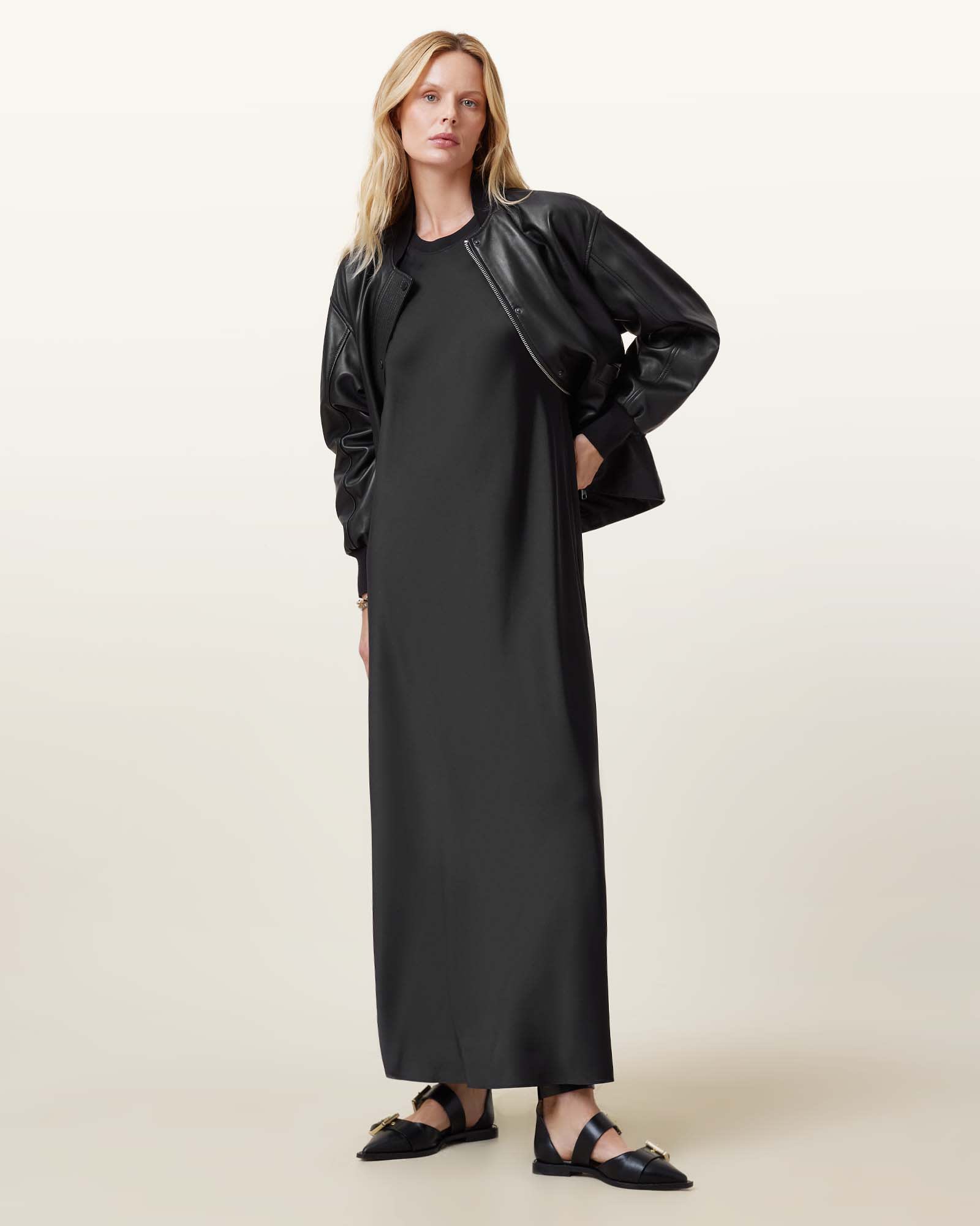 Allsaints Women's Aida Satin Maxi Dress - Size  6