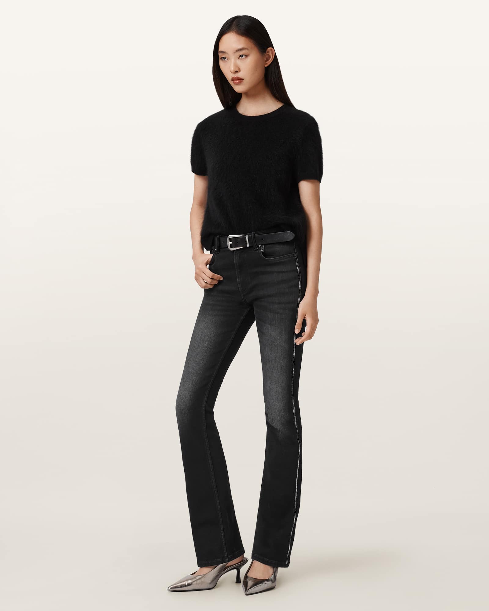 Allsaints Women's Haldan Crystal Embellished Jeans - Size  31