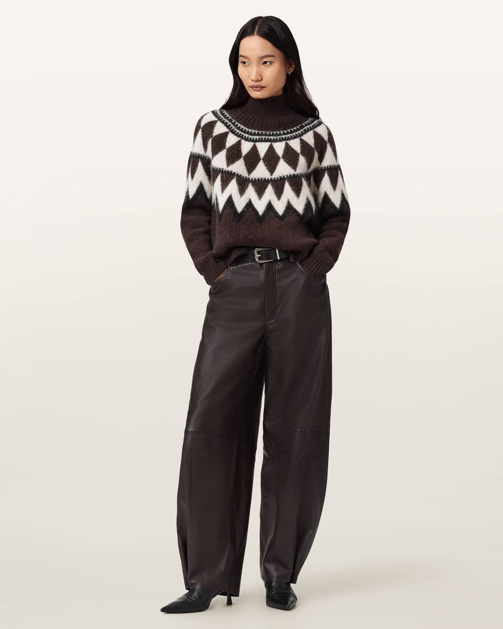AllSaints Alpaca/Wool Tara Wool Blend Jumper, Size: L