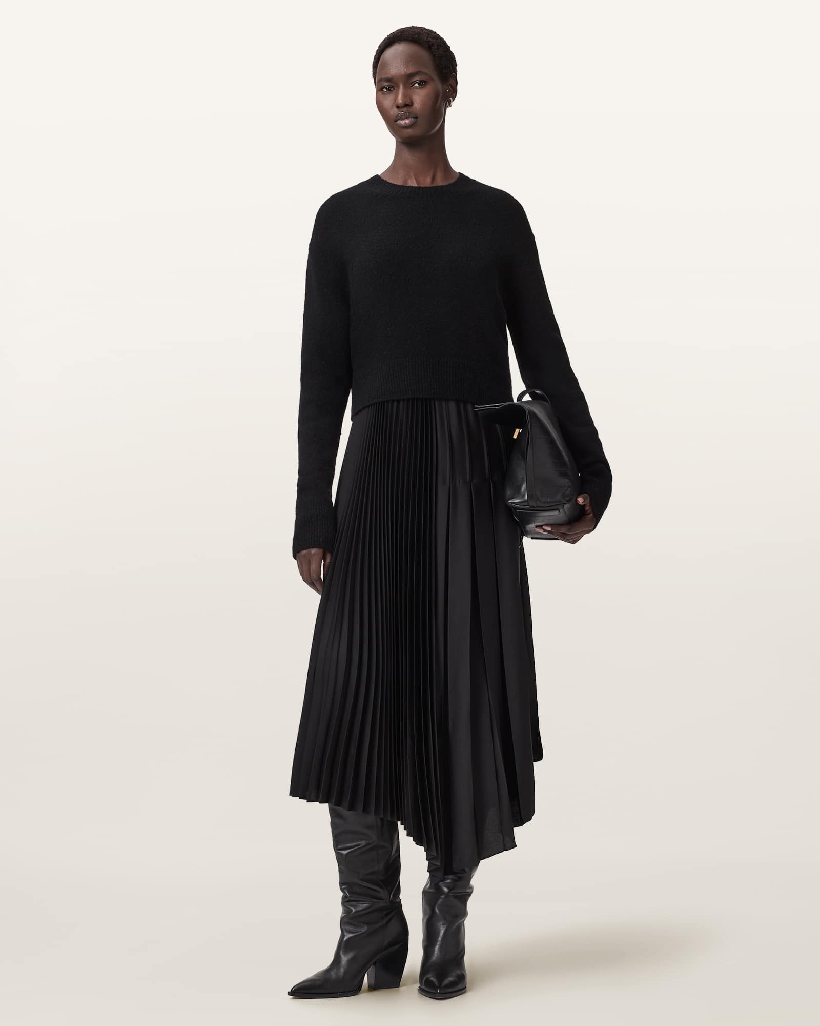 AllSaints Jax 2-In-1 Maxi Dress,, Black