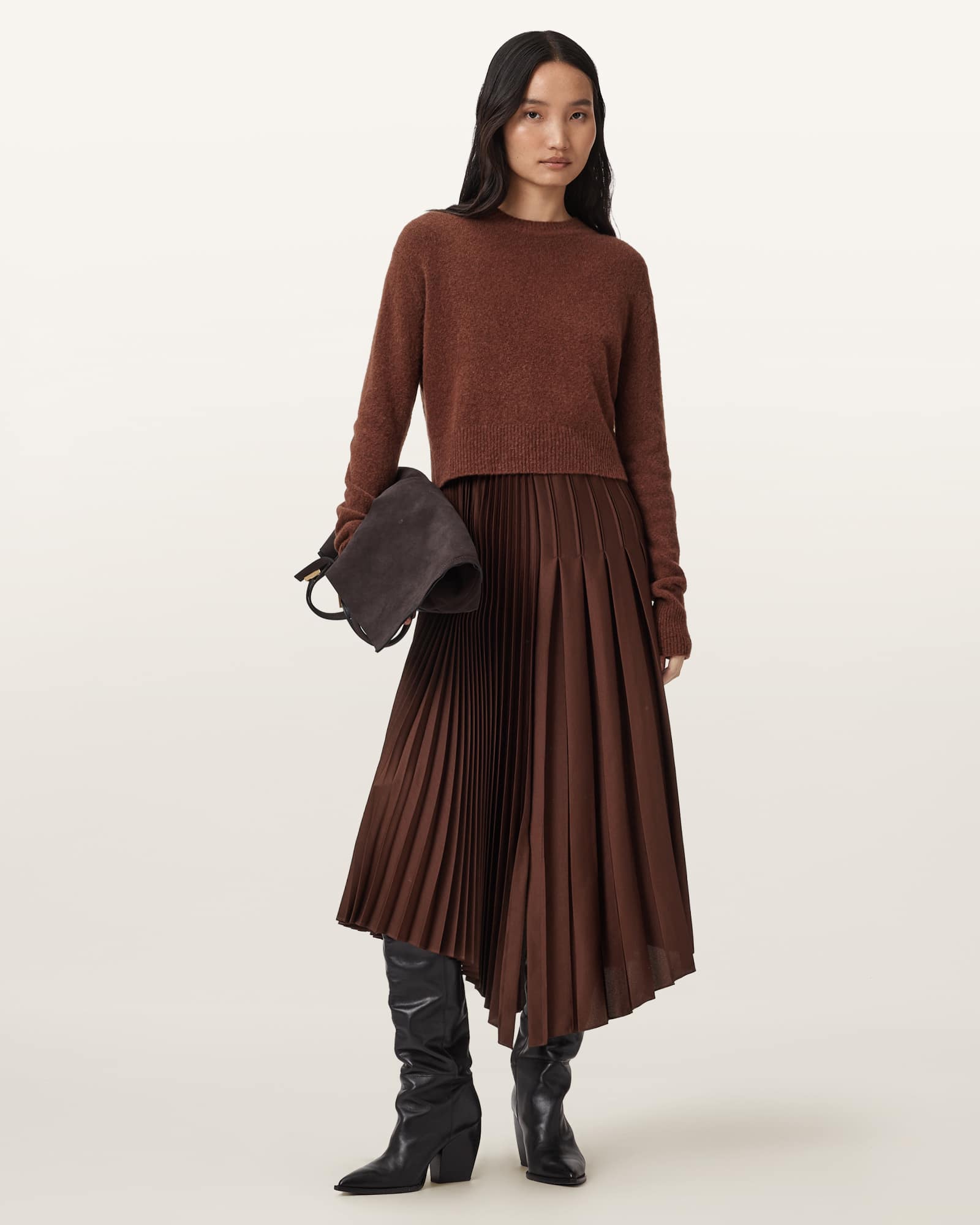 Allsaints Main: 58% Merino Wool In Brown