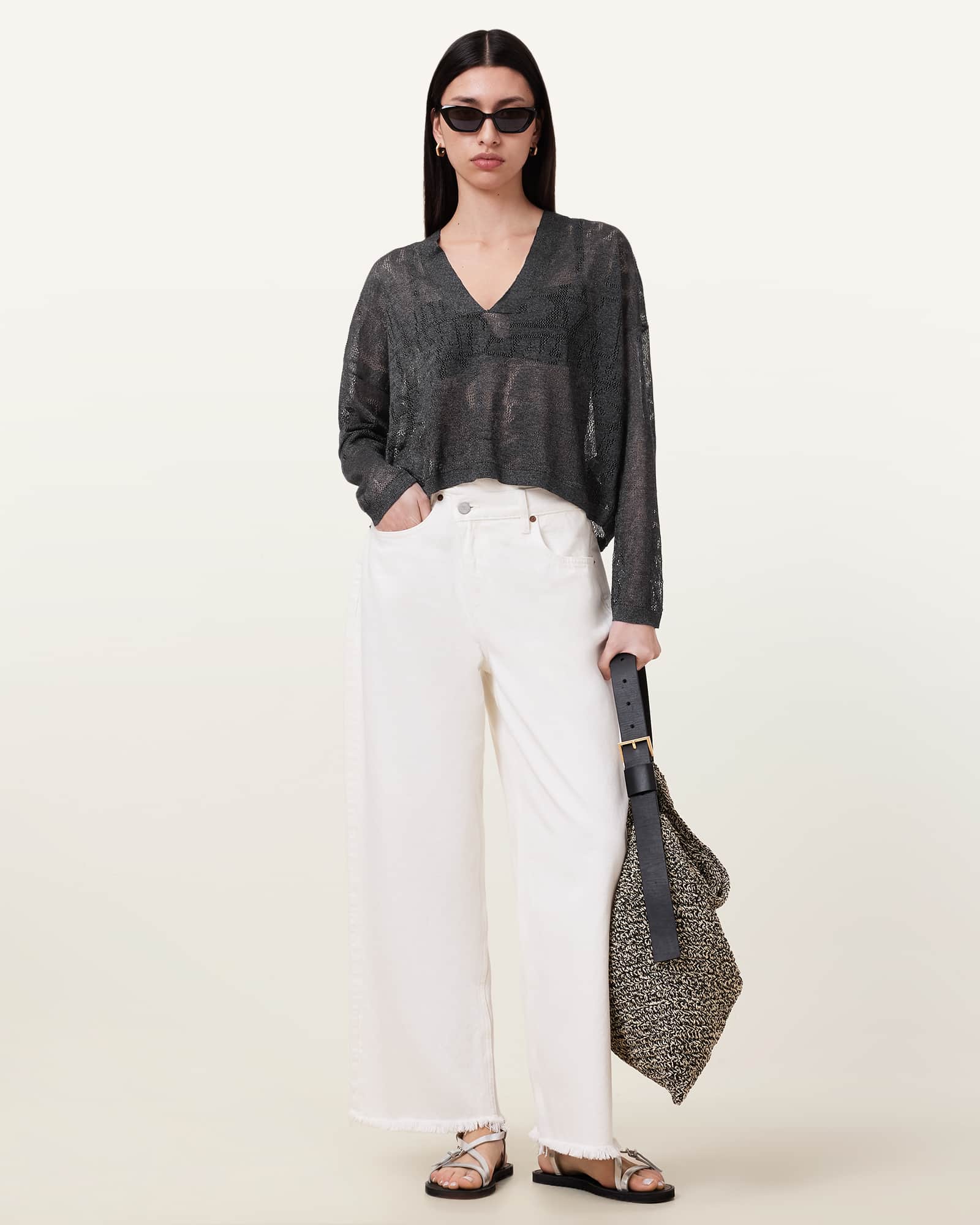 Allsaints Women's Kaito V-Neck Jumper - Size  Xs