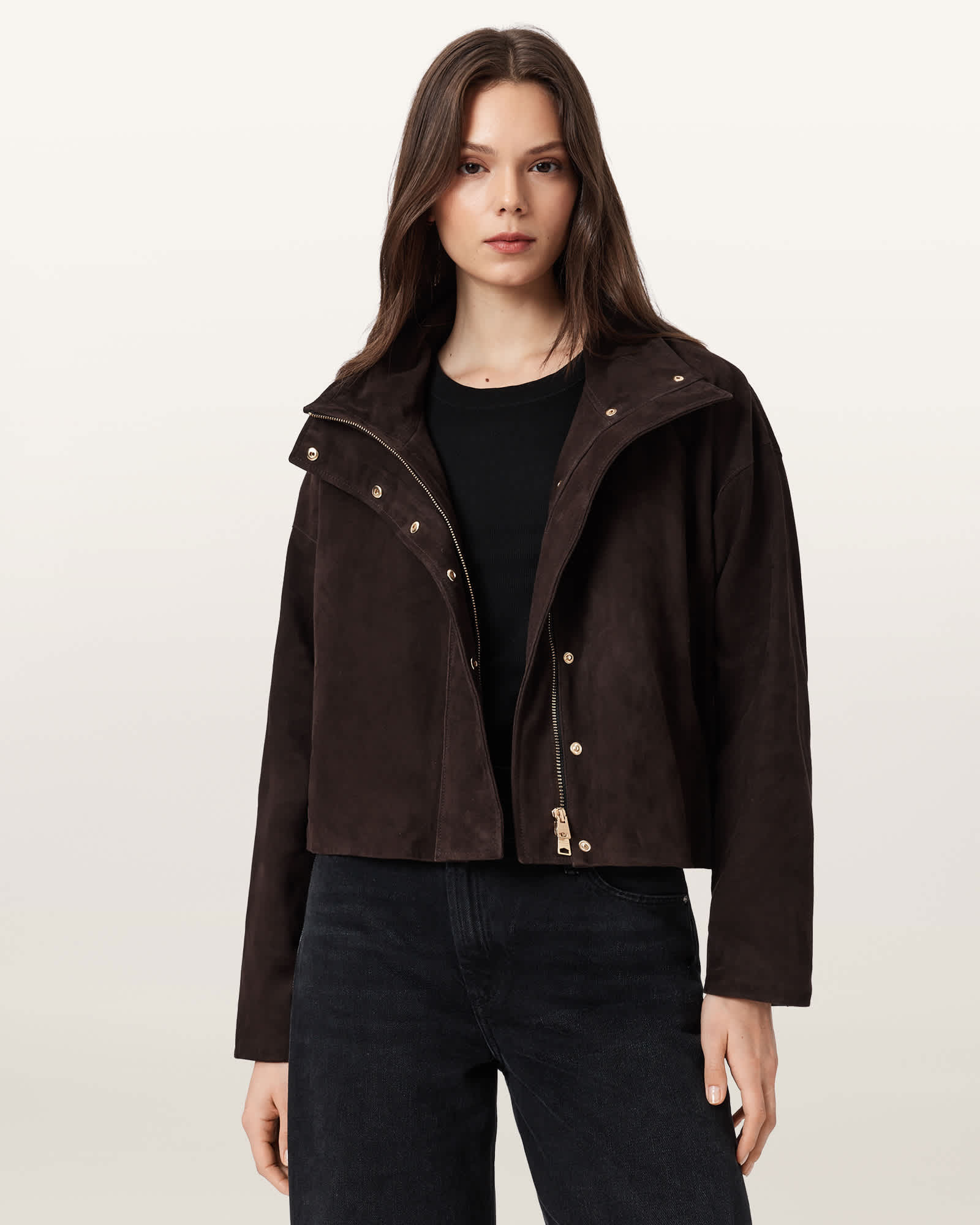 AllSaints Suede Ryder Suede Jacket, Size: L