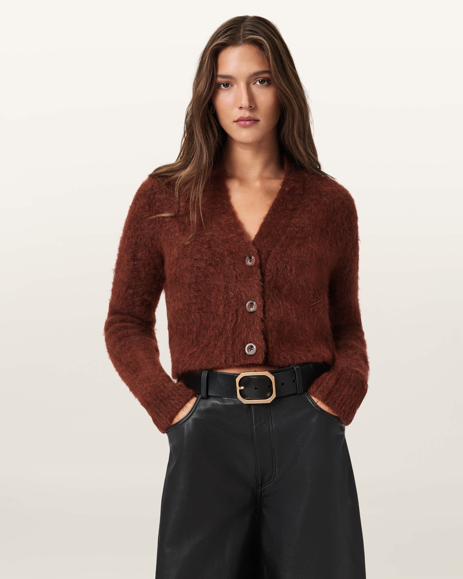 AllSaints Rubi Wick Cropped Cardigan