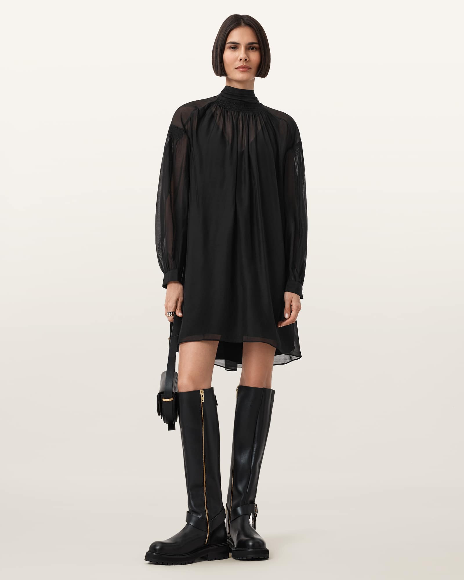 Allsaints Women's Pearla High Neck Mini Dress - Size  16