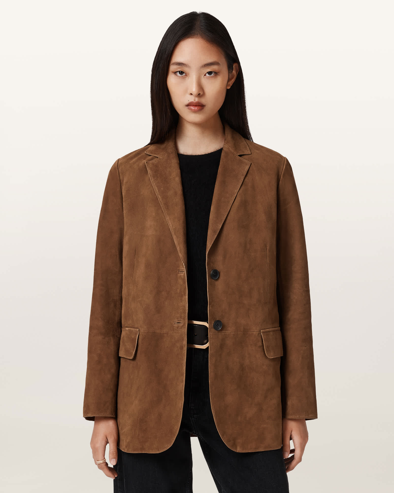 Allsaints Main: 100% Goat Suede Arna Suede Blazer In Multi
