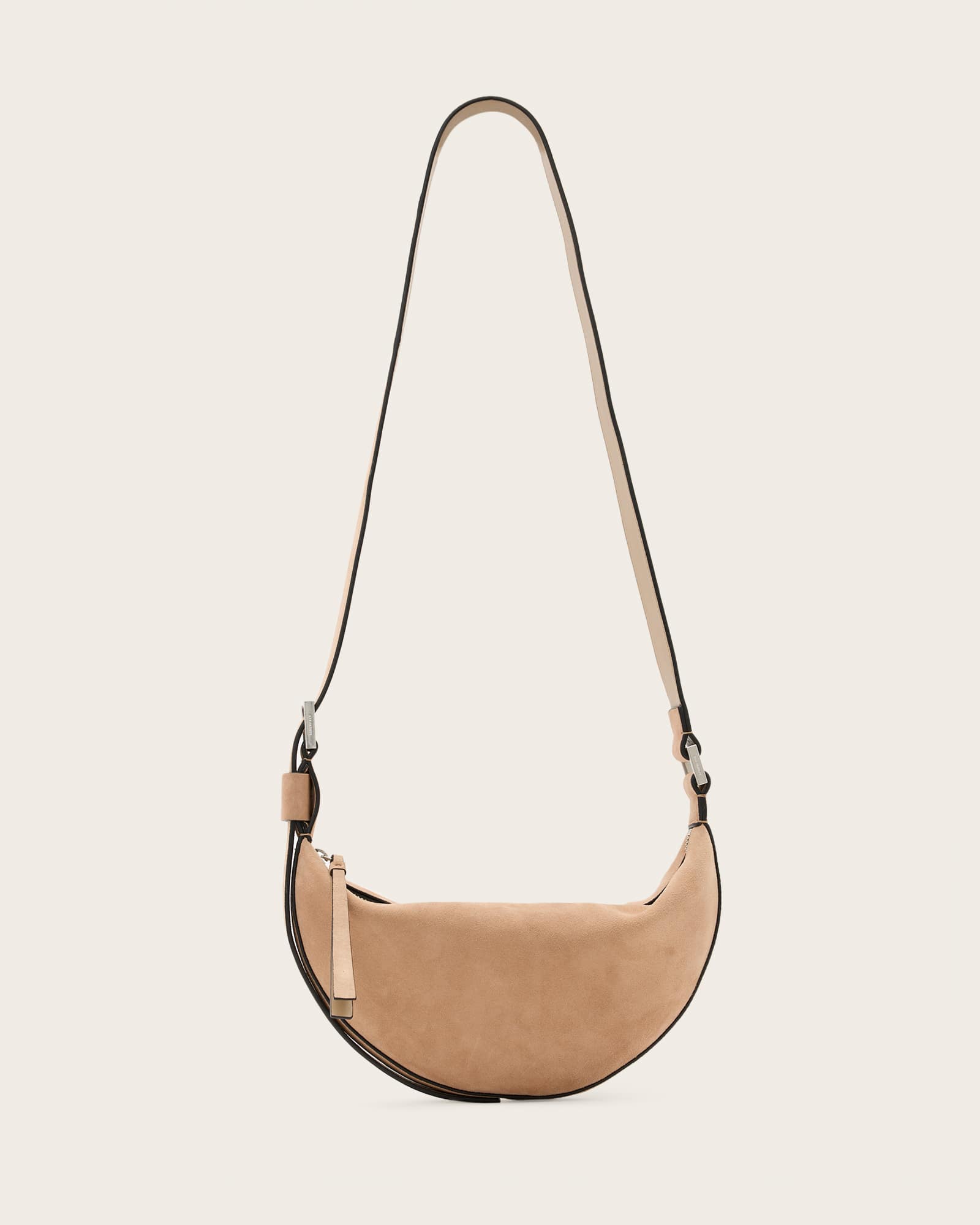 AllSaints Women's Suede Half Moon Suede Crossbody Bag