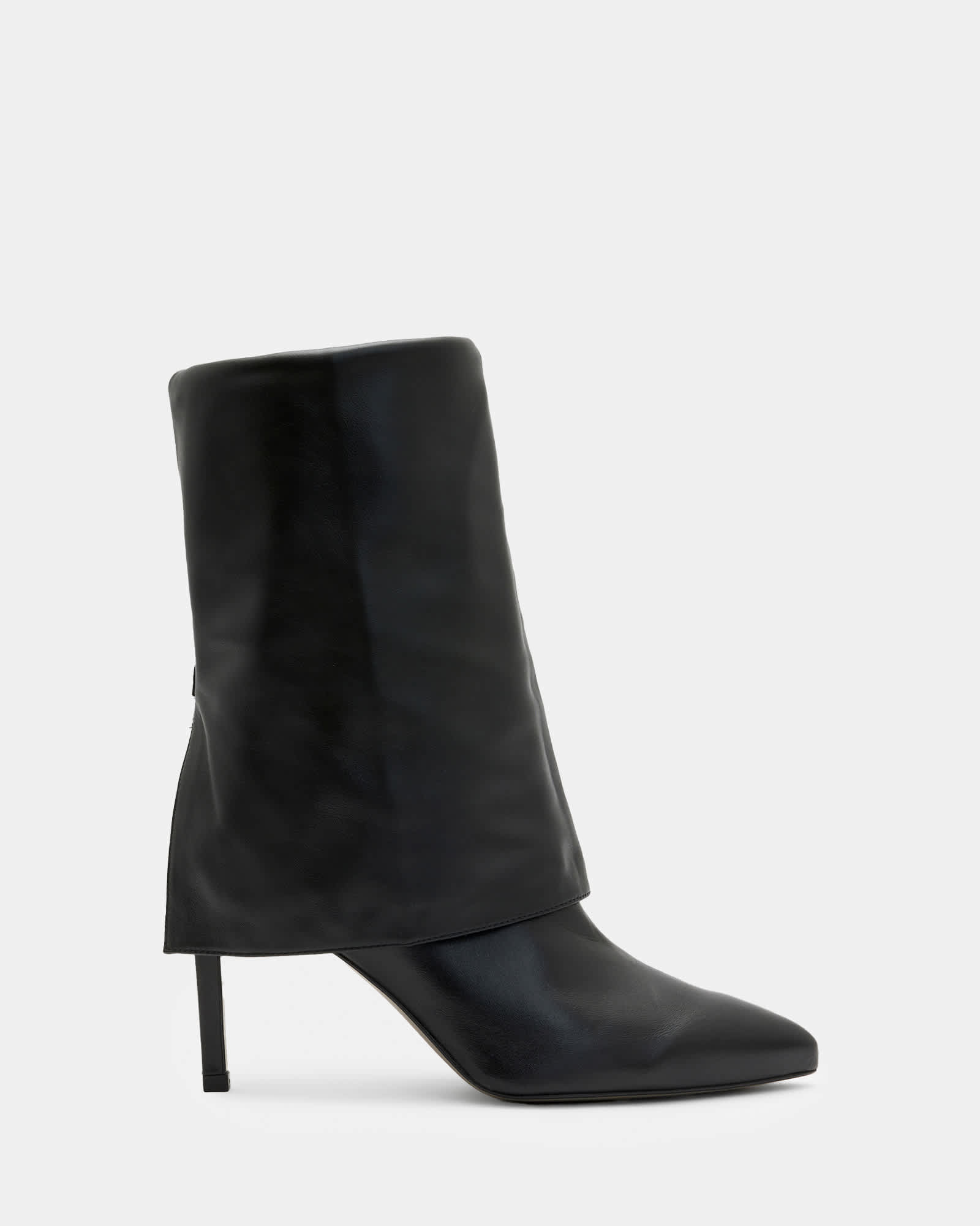 Allsaints Women's Odyssey Knee High Folding Leather Boots - Size  7