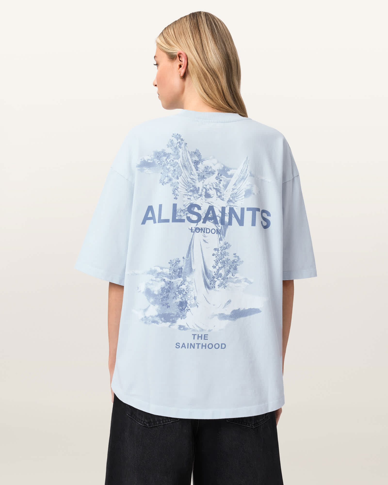 AllSaints Cotton Guardian Amelie Oversized T-Shirt, Size: L
