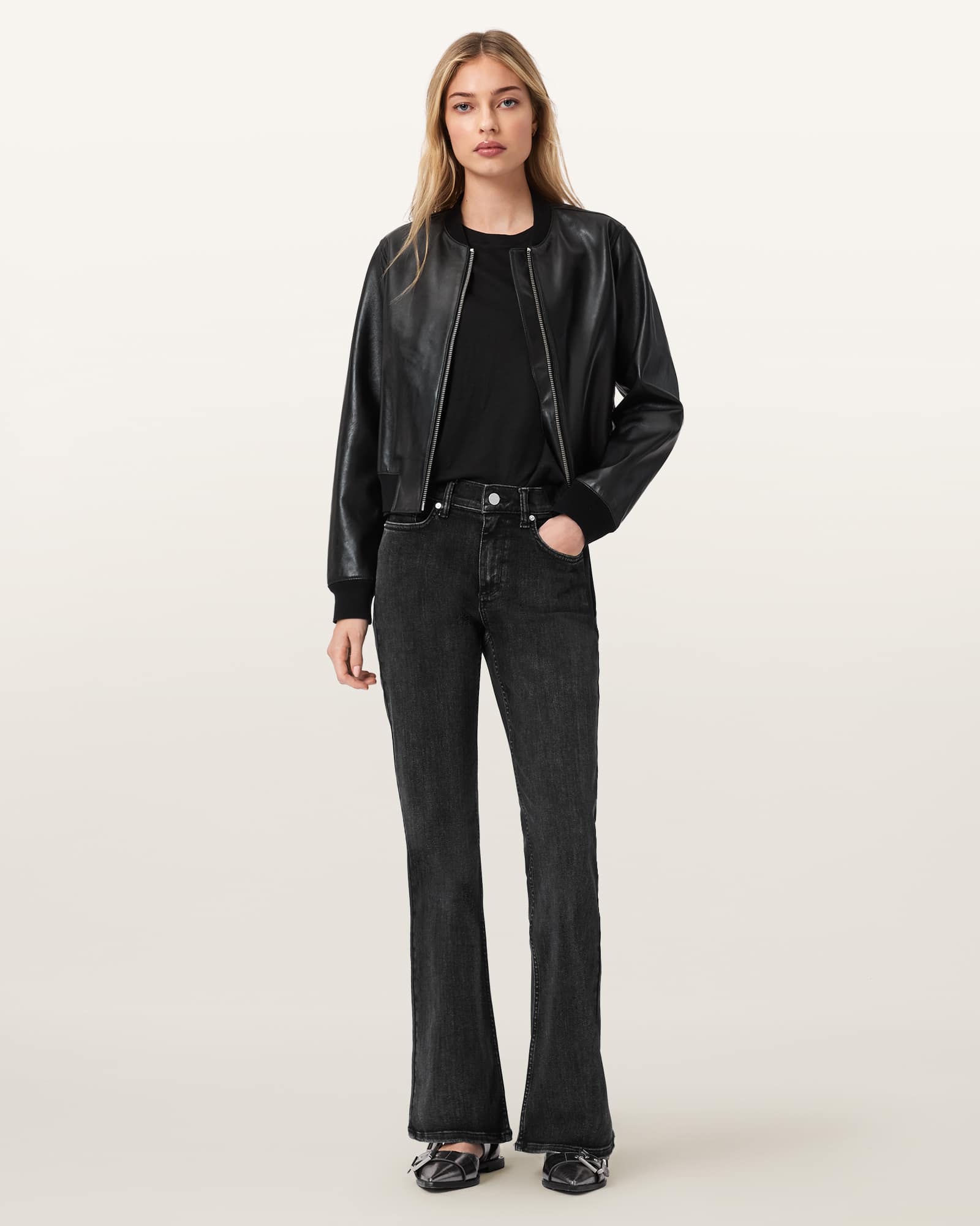 AllSaints Ember Stretch Denim Jeans,, Black