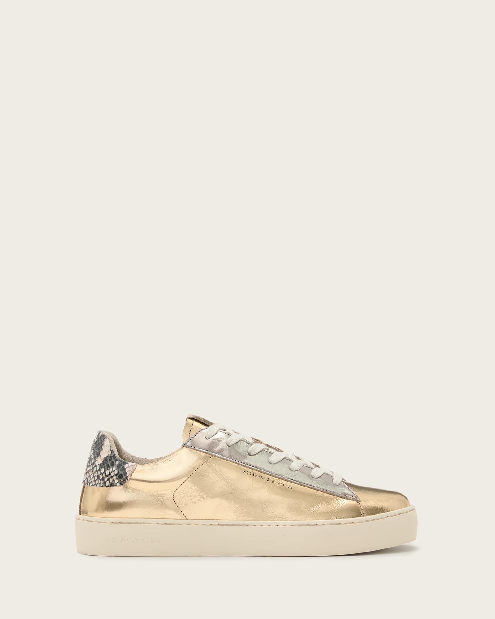 Allsaints Women's Shana Low Top Metallic Leather Trainers - Size  3