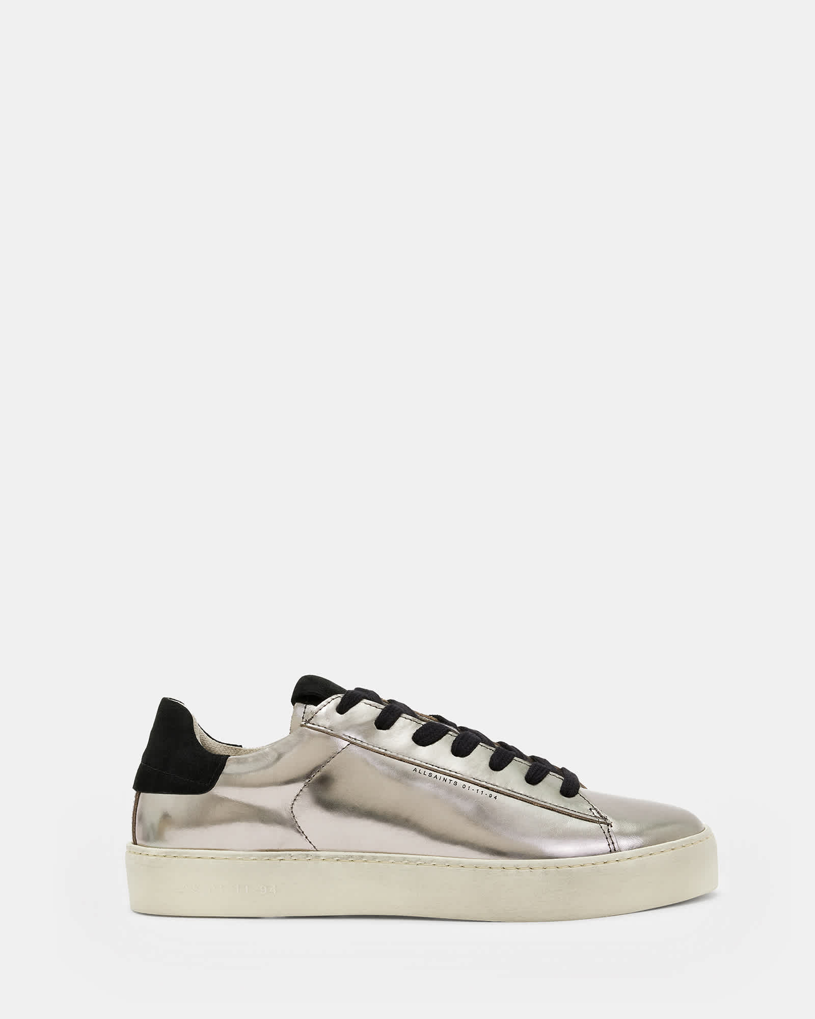 Allsaints Women's Shana Low Top Metallic Leather Trainers - Size  3