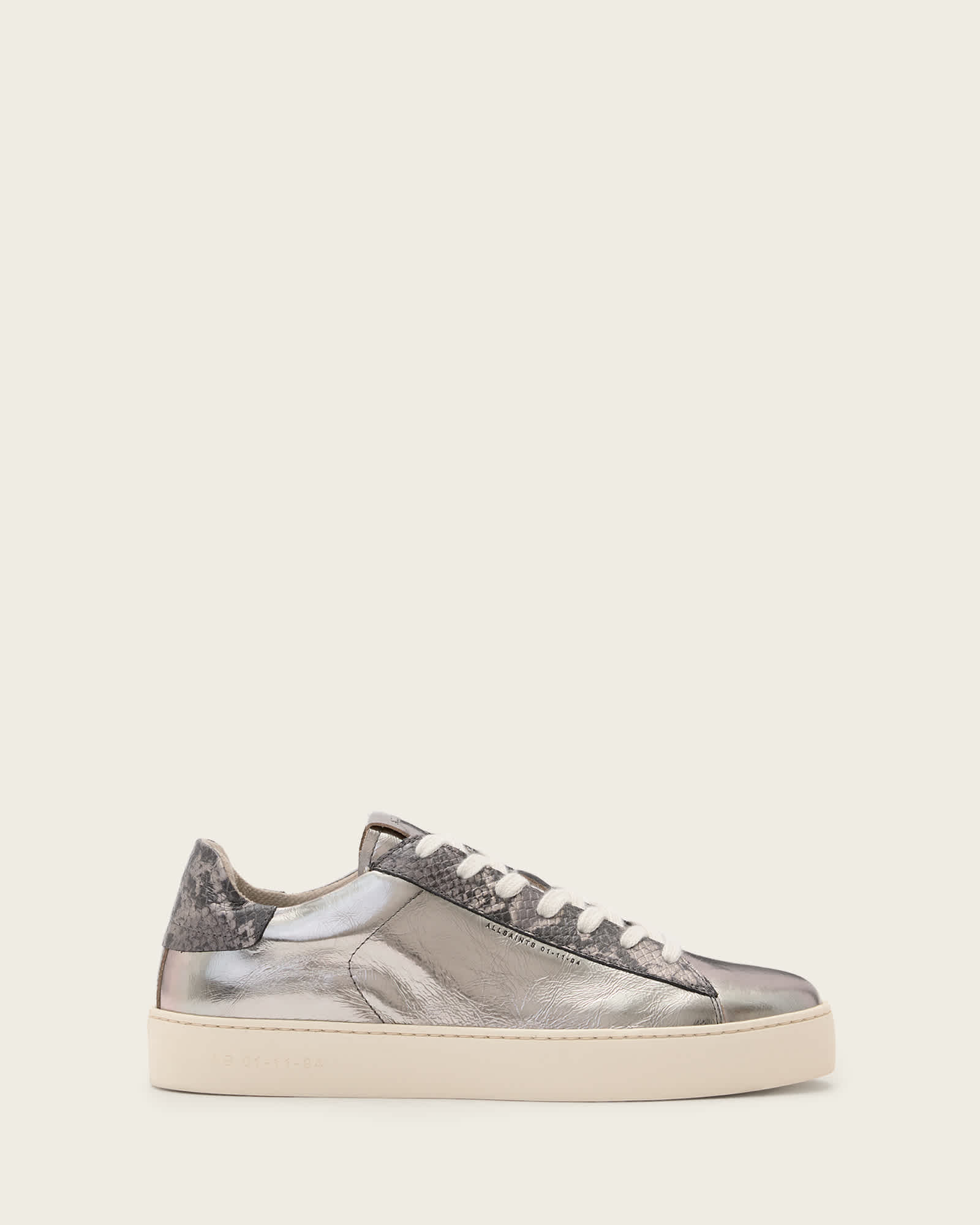 Allsaints Women's Shana Low Top Metallic Leather Trainers - Size  3