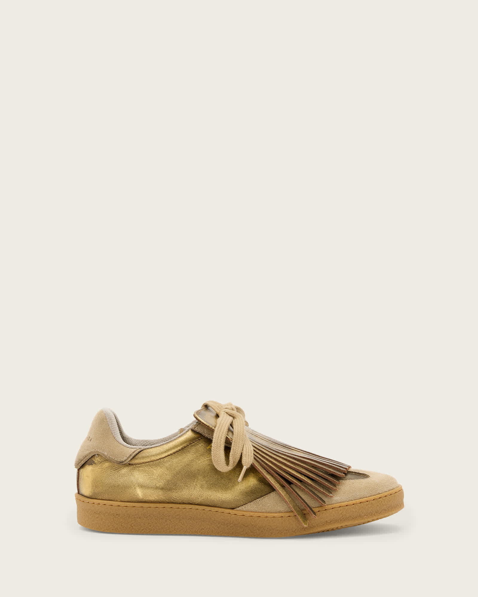Allsaints Women's Thelma Fringe Leather Low Top Trainers - Size  3