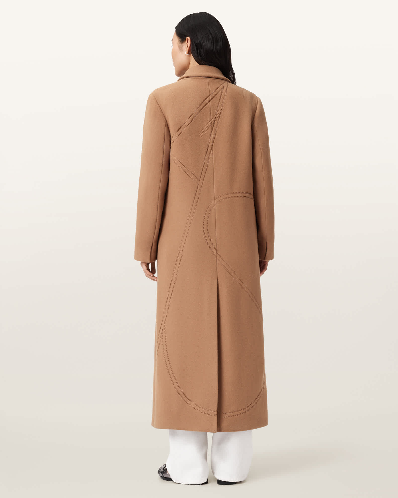 AllSaints Nellie Double Breasted Coat,, Rattan Brown