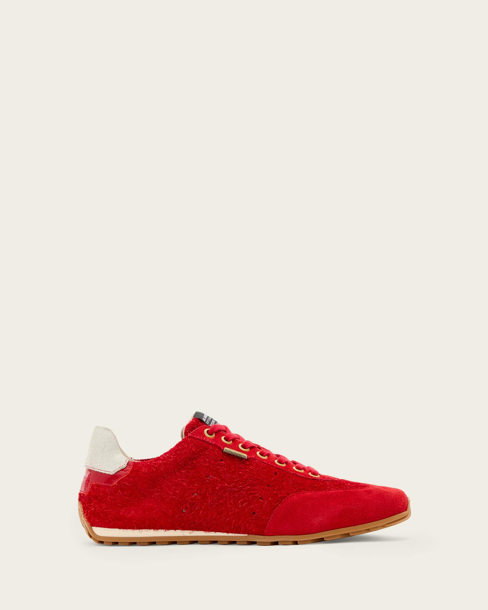 Allsaints Women's Red Liam Suede Trainers - Size  8