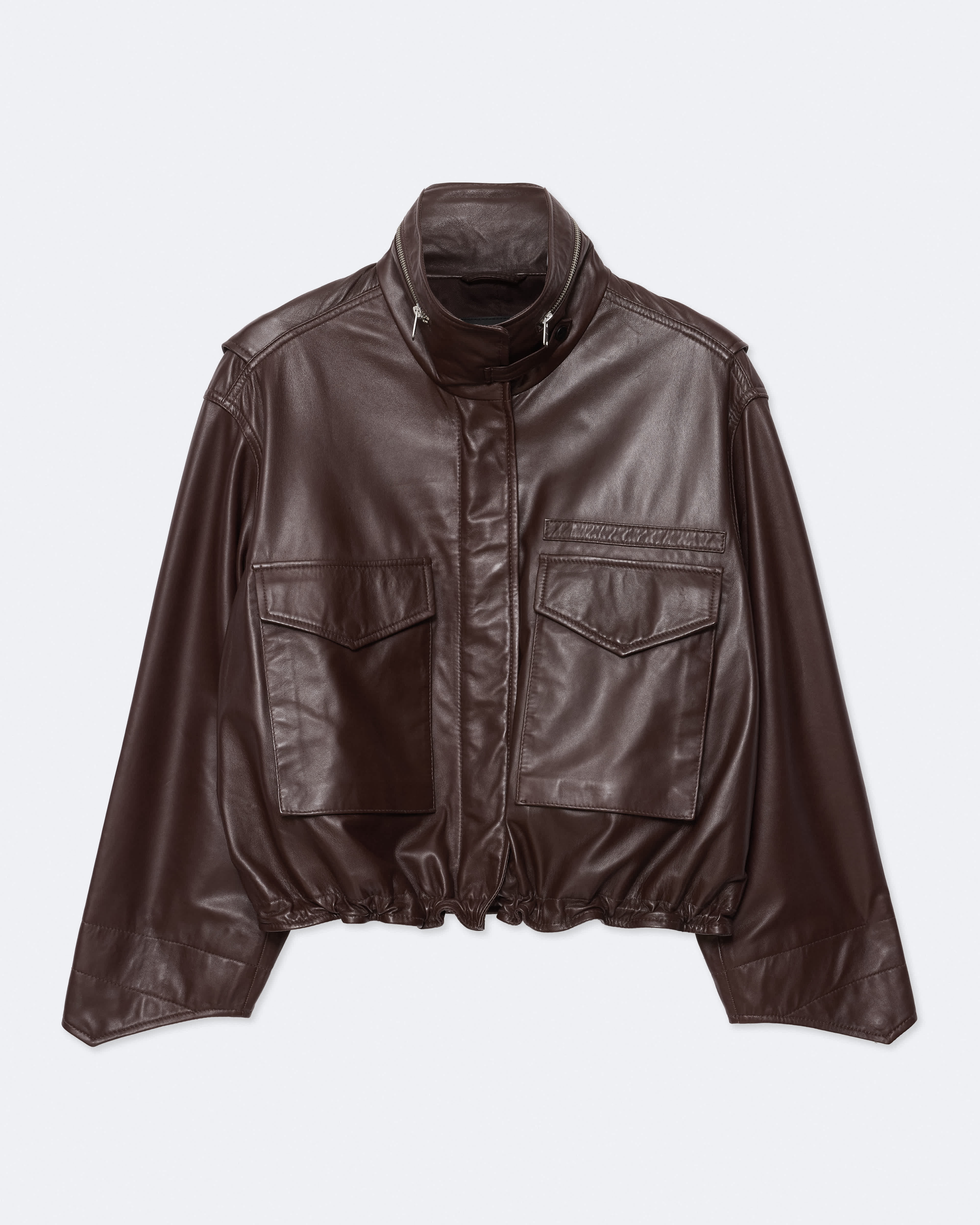 Allsaints Damen Rot Women's Clay Cropped Leather Jacket Size M