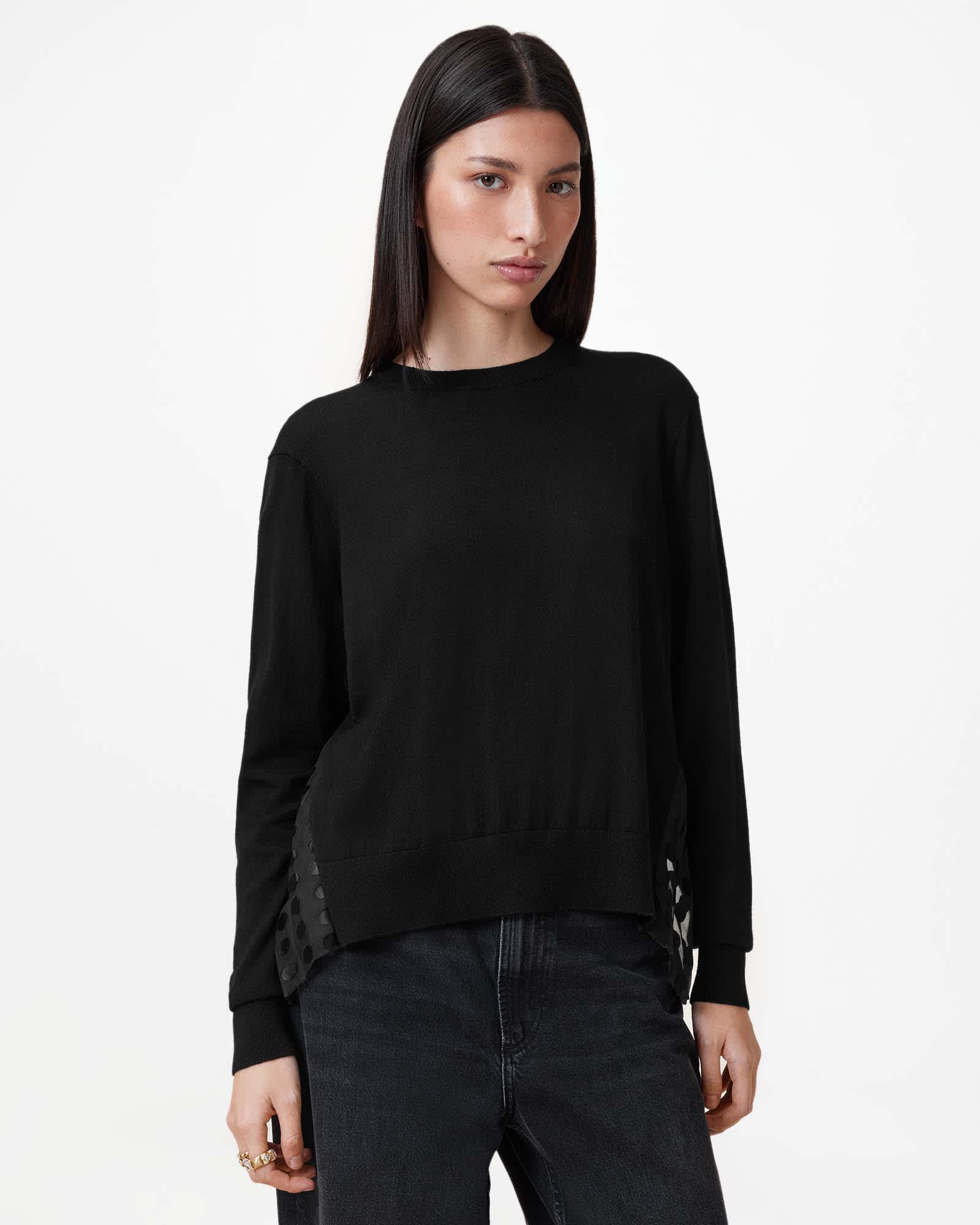 Allsaints Women's Dott Relaxed Fit Mesh Panel Jumper - Size  Xs