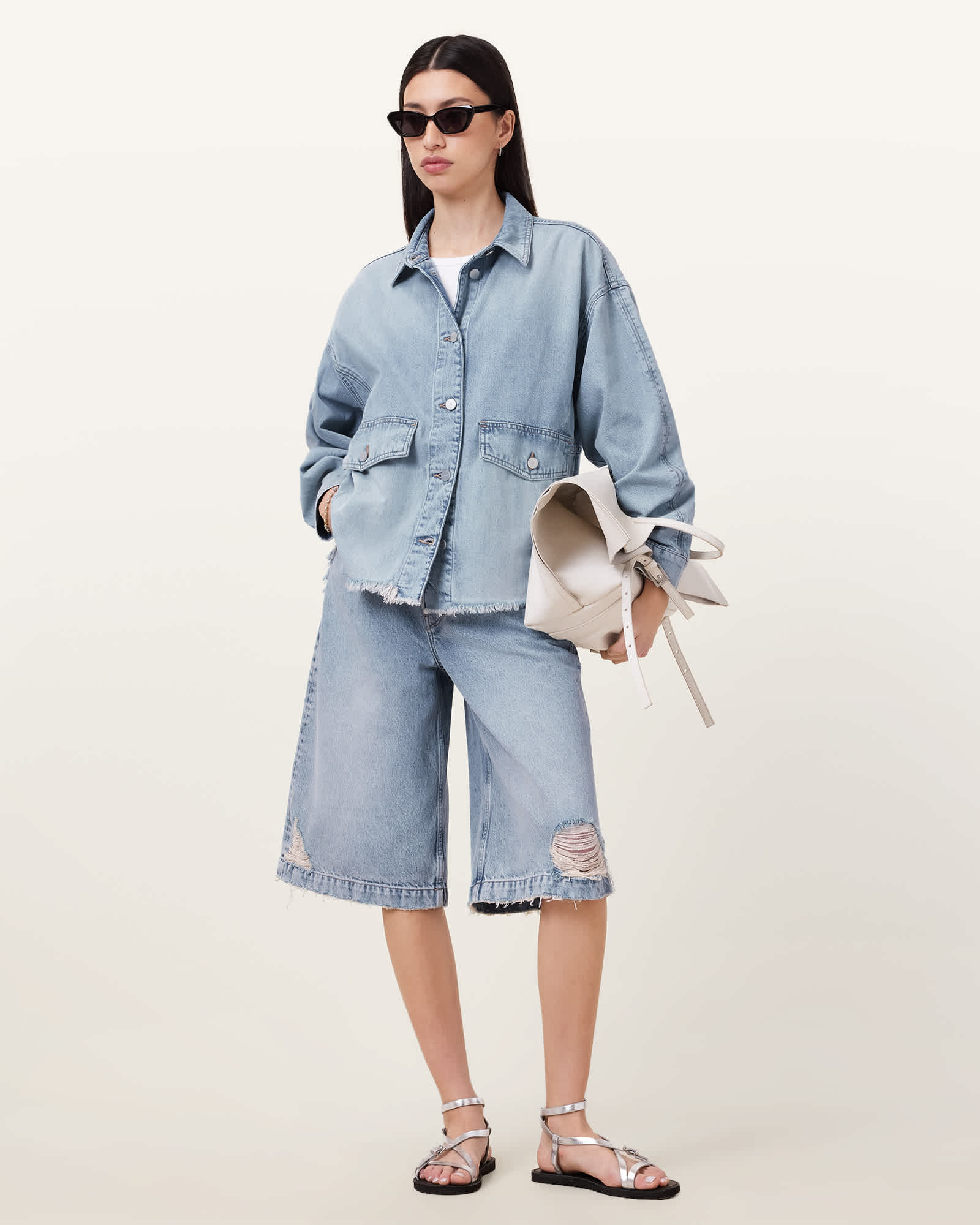 AllSaints Cotton Hettie Oversized Denim Shacket