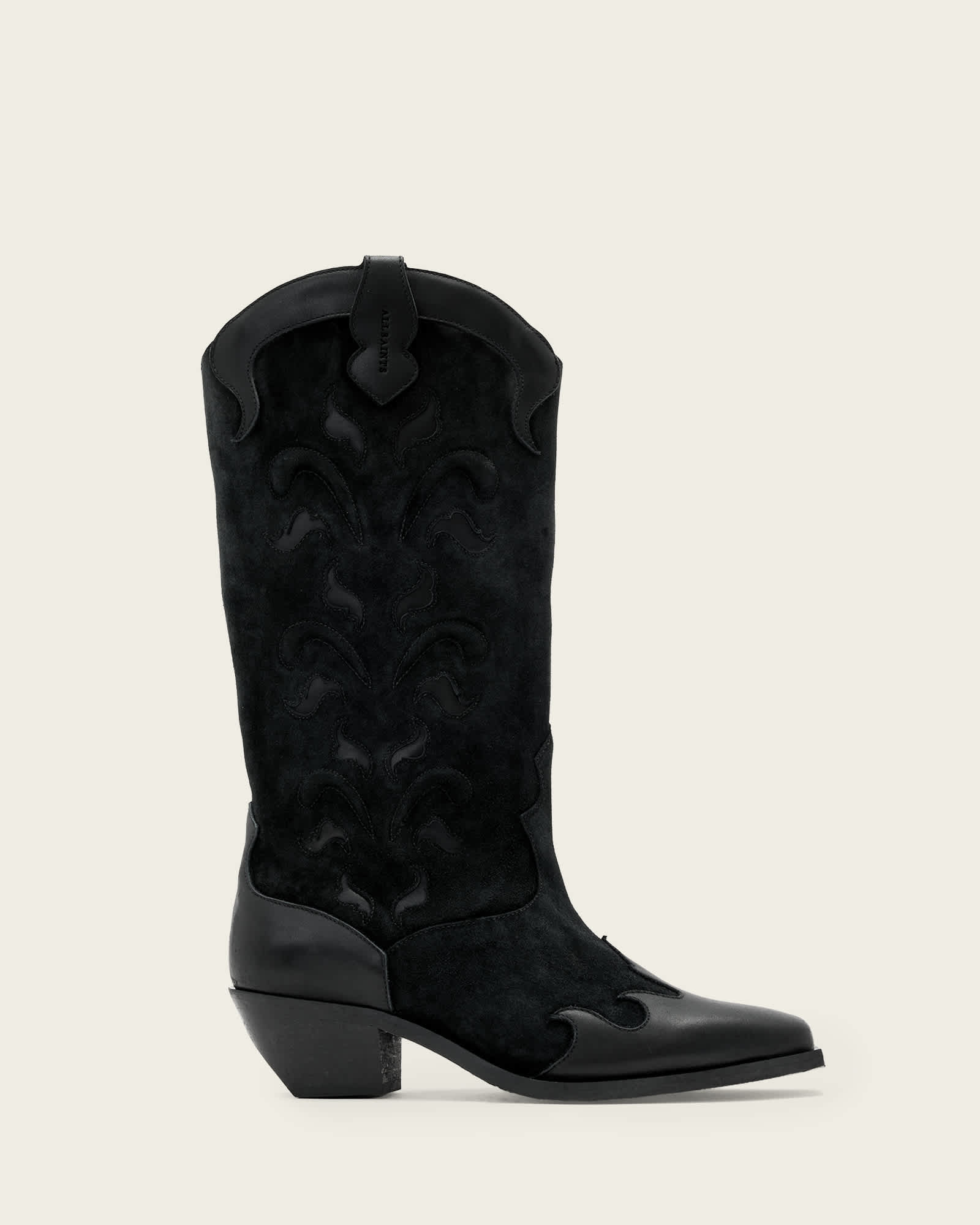 Allsaints Women's Black Dolly Western Boots - Size  7