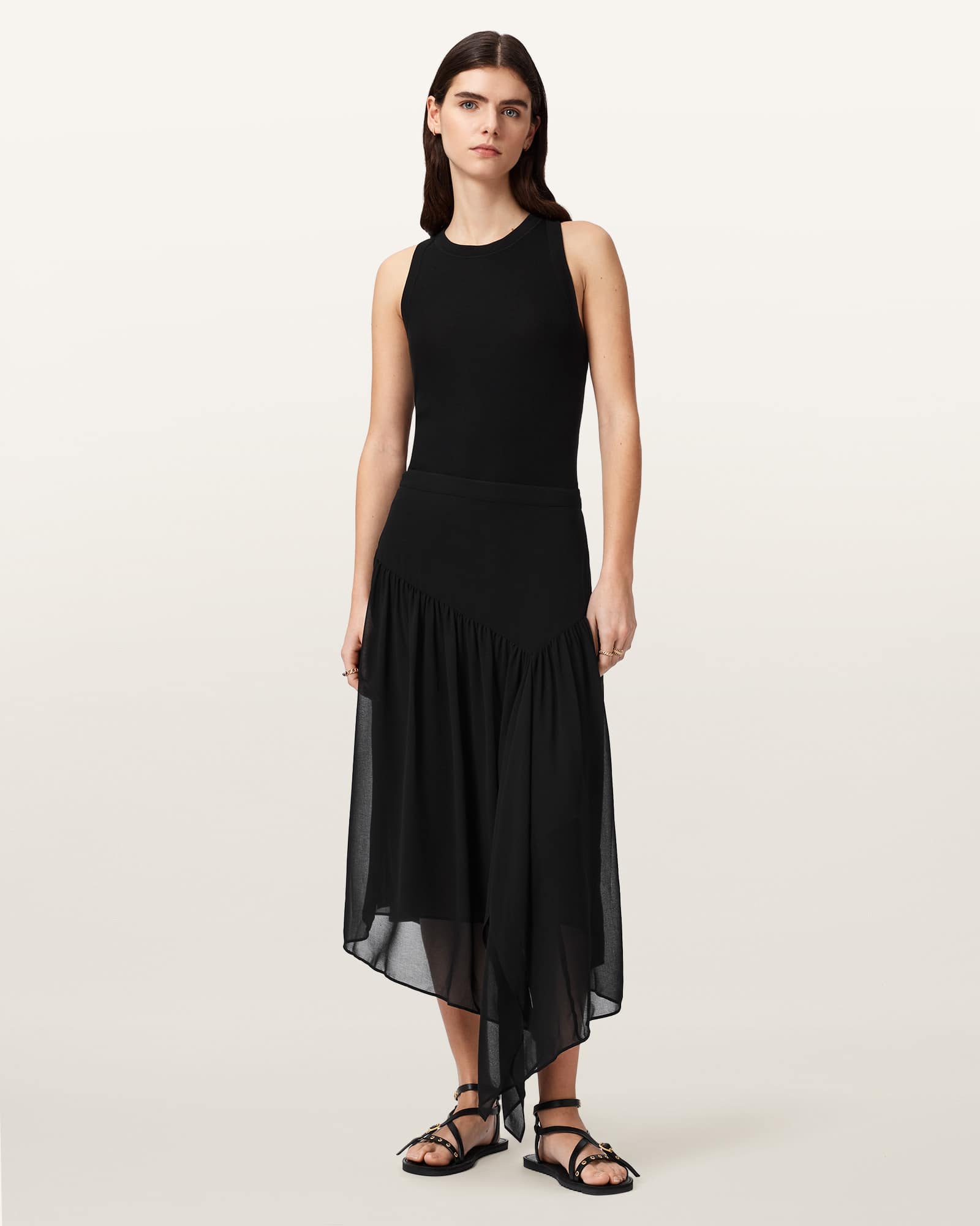 Allsaints Women's Cyra Asymmetric Maxi Skirt - Size  16