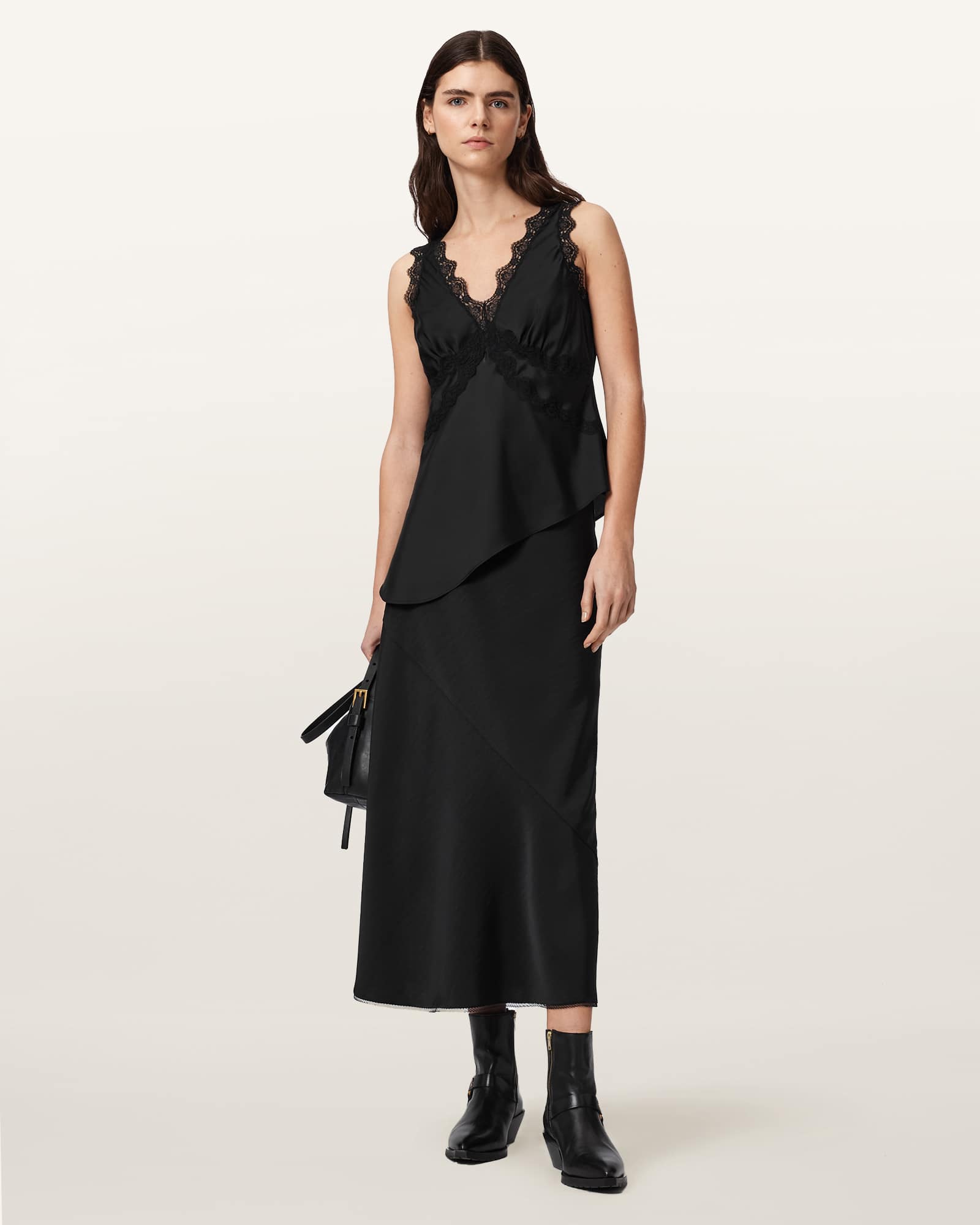 Allsaints Women's Darya Bias Cut Maxi Skirt - Size  6