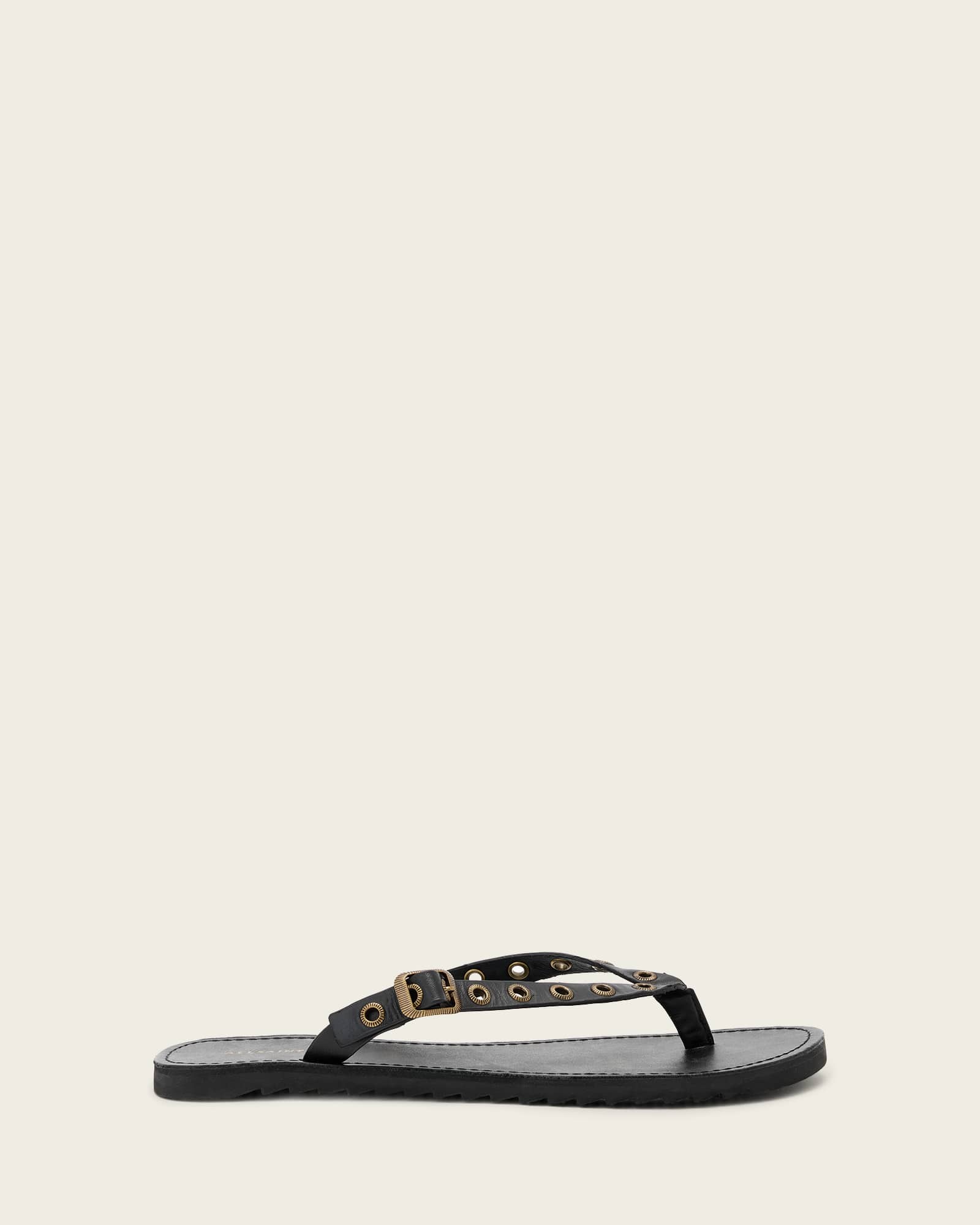 AllSaints Leather Sydney Eyelet Leather Sandals, Size: UK 7/US 10/EU 40