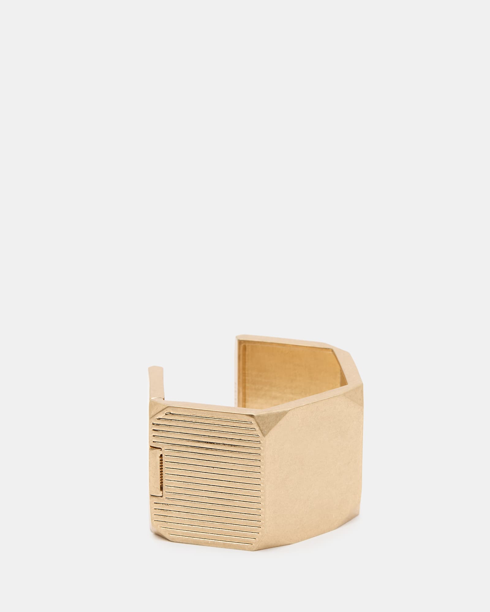 AllSaints Women's Brass Alex Hexagon Hinge Bangle, Size: One Size