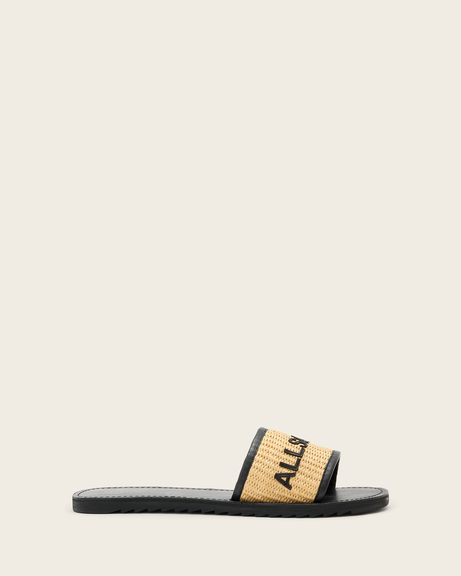 AllSaints Leather Hoxton Single Strap Sliders, Size: UK 3/US 6/EU 36