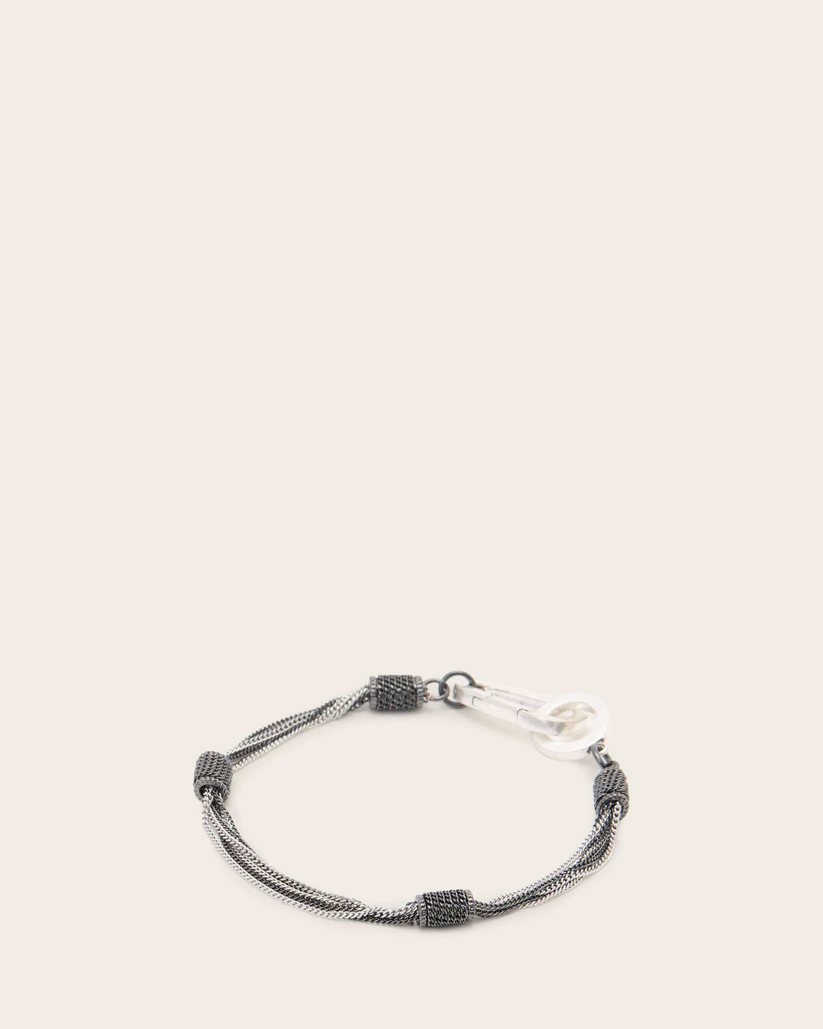 AllSaints Brass Fleur Two Tone Multi-Chain Bracelet
