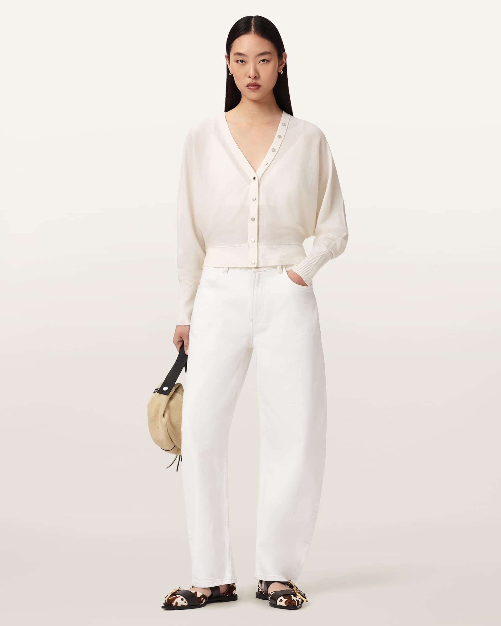 AllSaints Wool Honor V-neck Merino Cardigan, Size: M