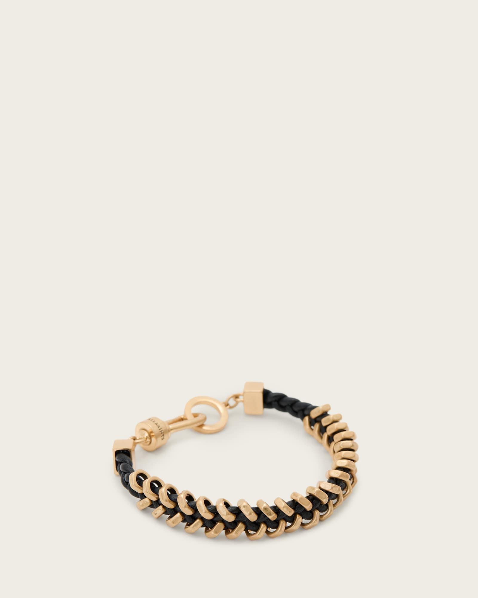 AllSaints Brass Valeria Woven Leather Bracelet
