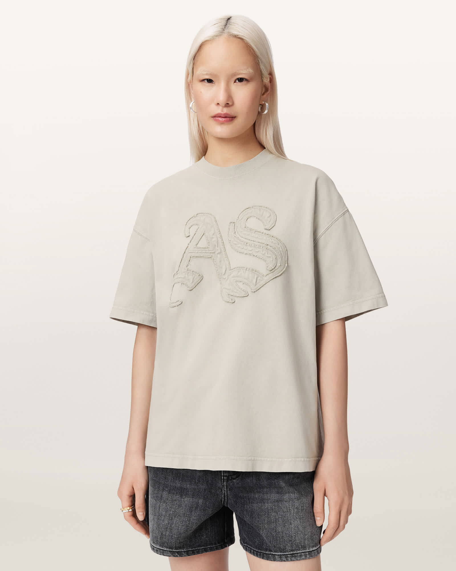 Allsaints Women's Green Insignia Oversized Etta T-Shirt - Size  S