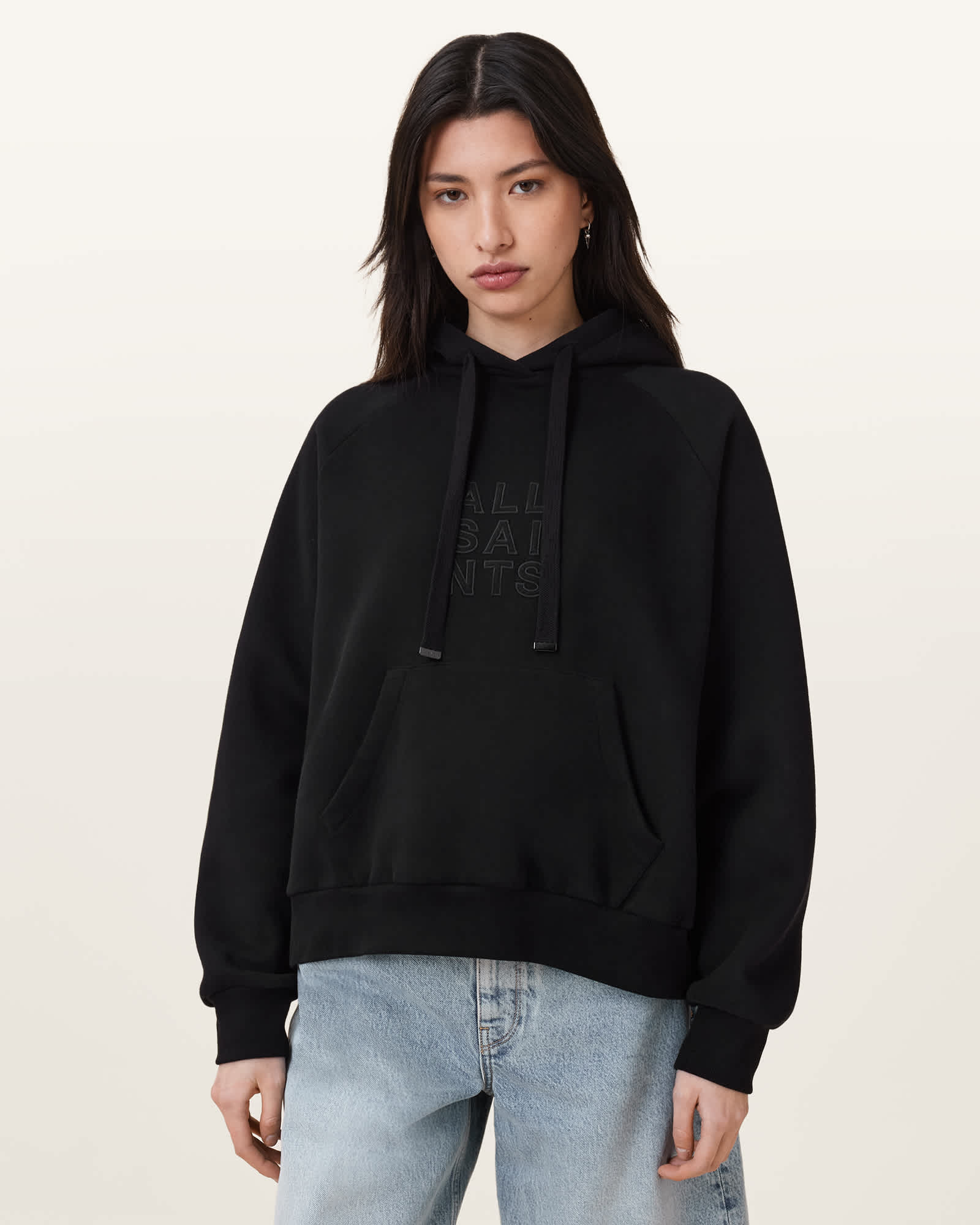 AllSaints Stacks Talon Oversized Hoodie,, Black