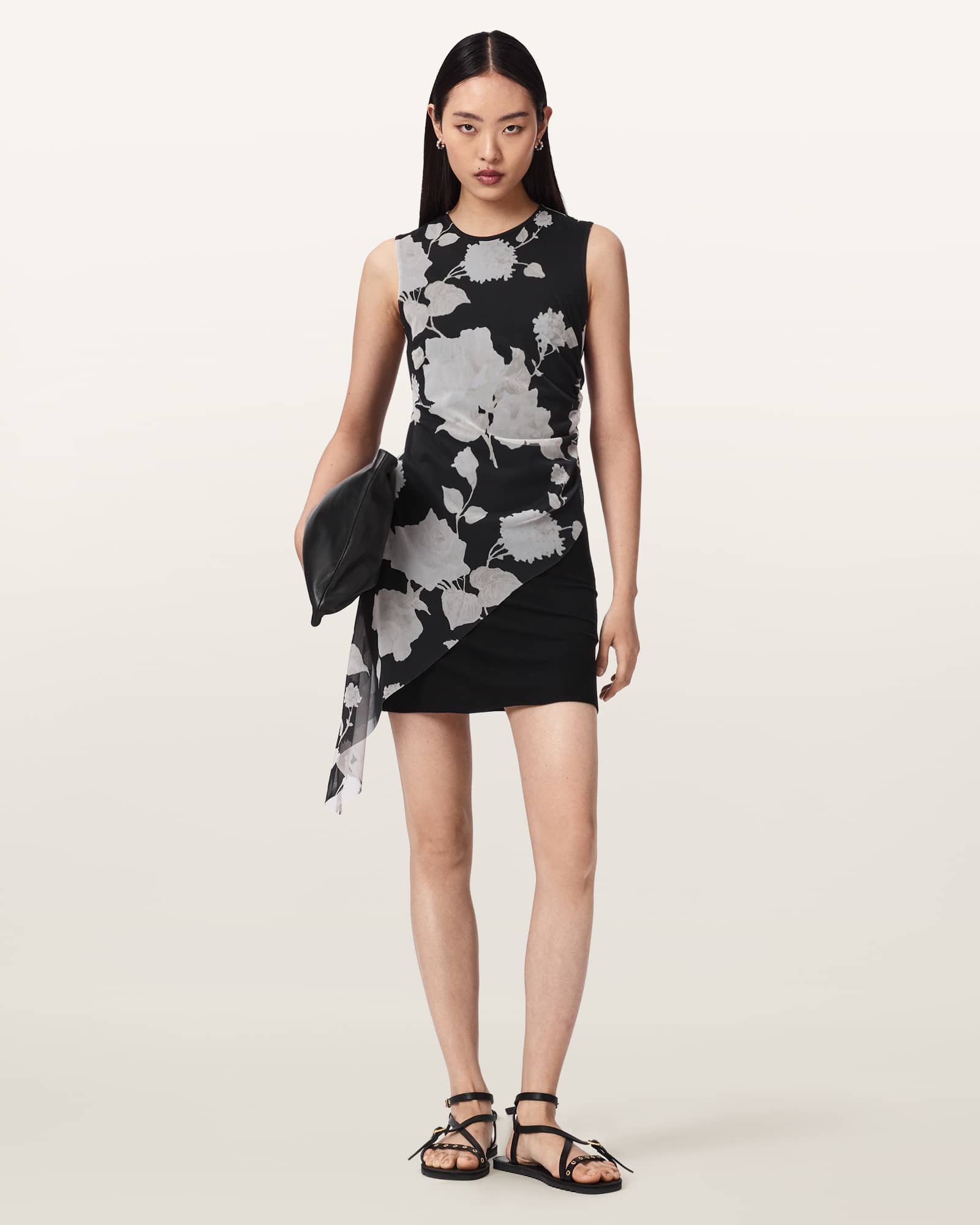 Allsaints Women's Riley Slim Fit Floral Mini Dress - Size  16
