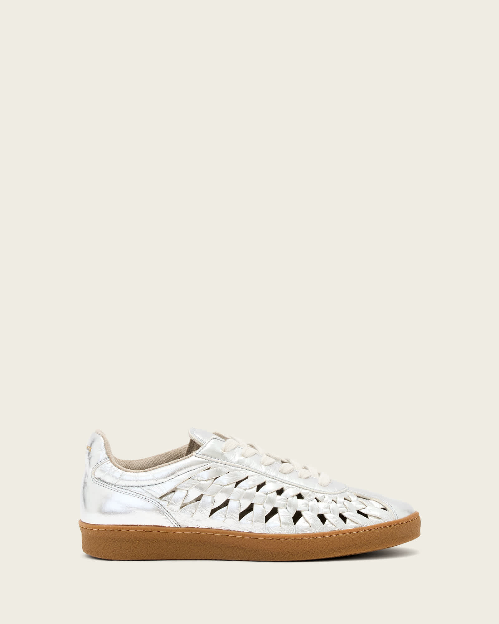 AllSaints Leather Velma Leather Woven Trainers, Size: UK 3/US 6/EU 36