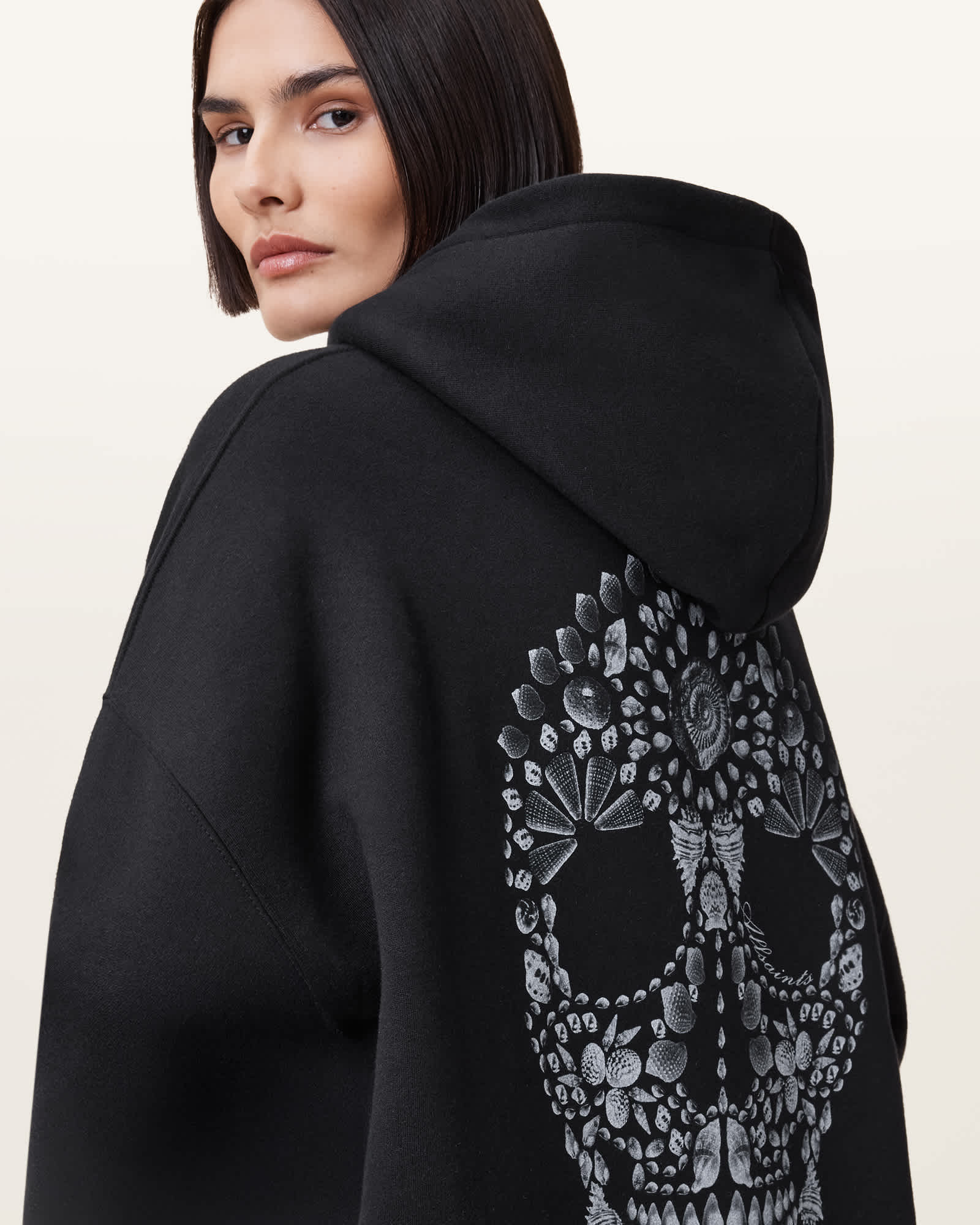 Allsaints Women's Shkull Etienne Graphic Oversized Hoodie - Size  Xs