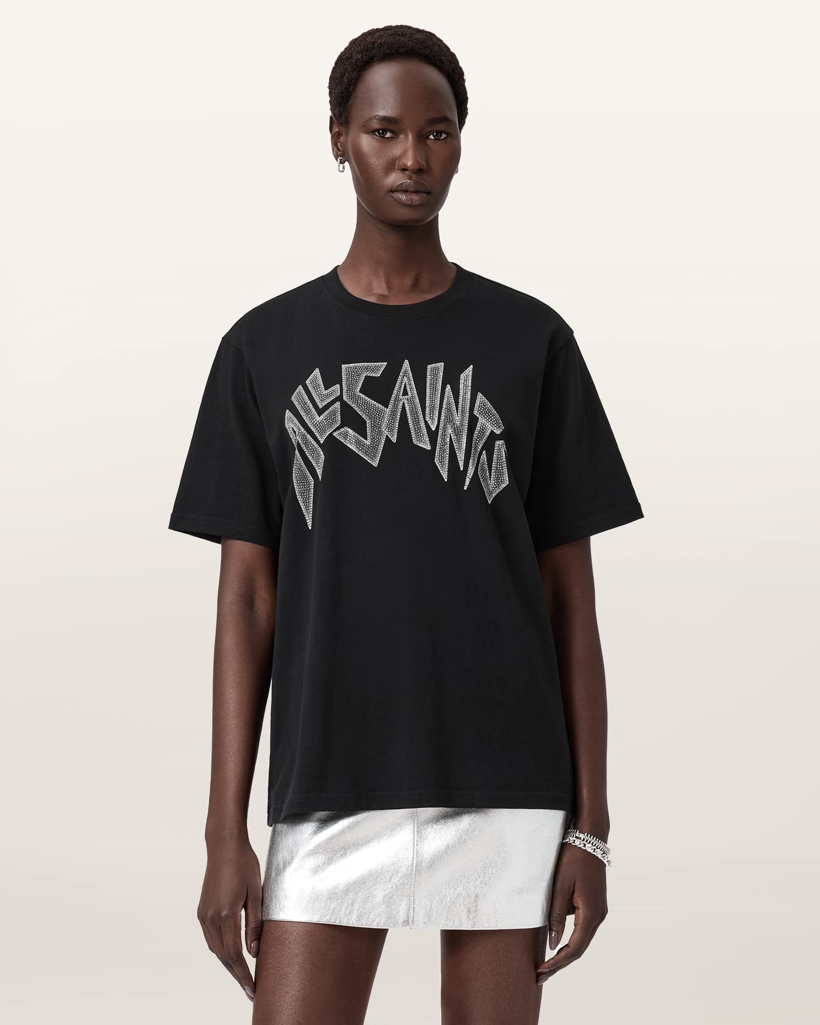 AllSaints Cotton Zinc Boyfriend T-Shirt