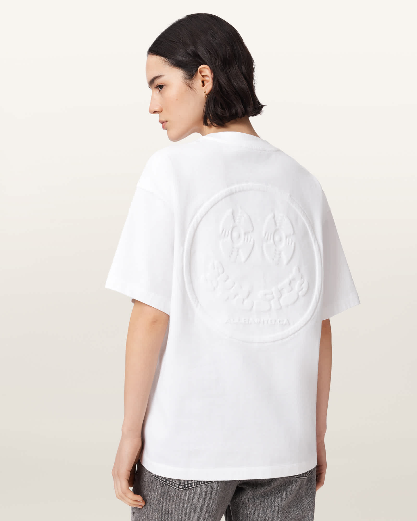 AllSaints Cotton Mabel Etta Oversized Cotton T-Shirt, Size: L