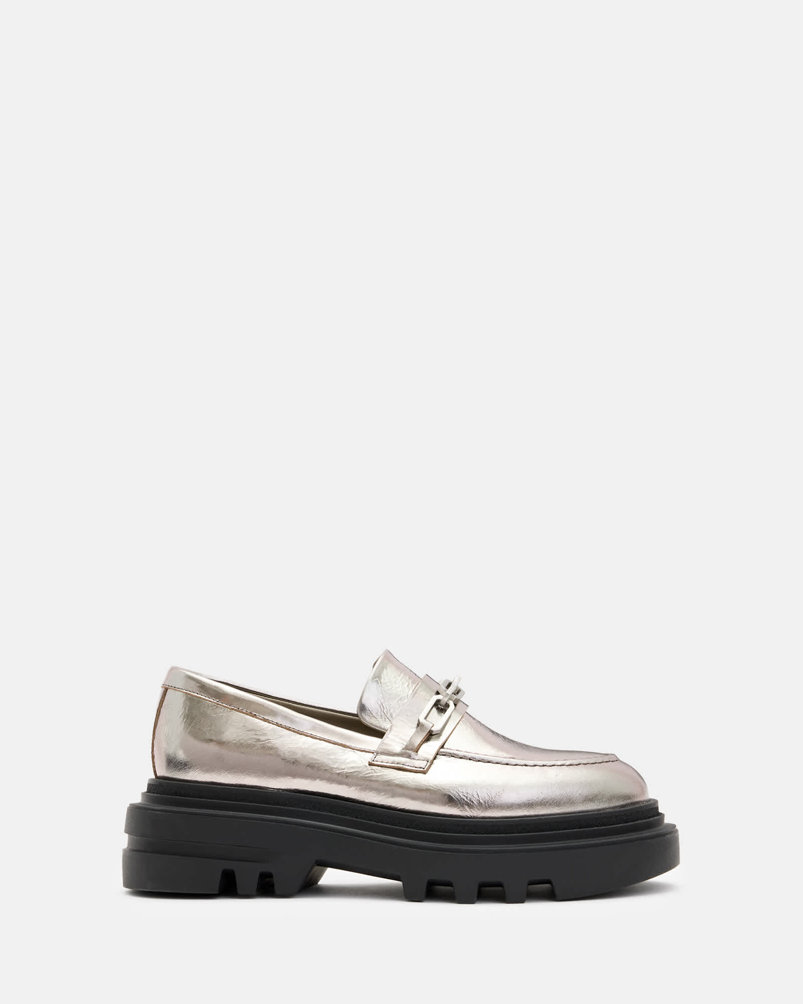 AllSaints Women's Alexia Chain Chunky Leather Loafers