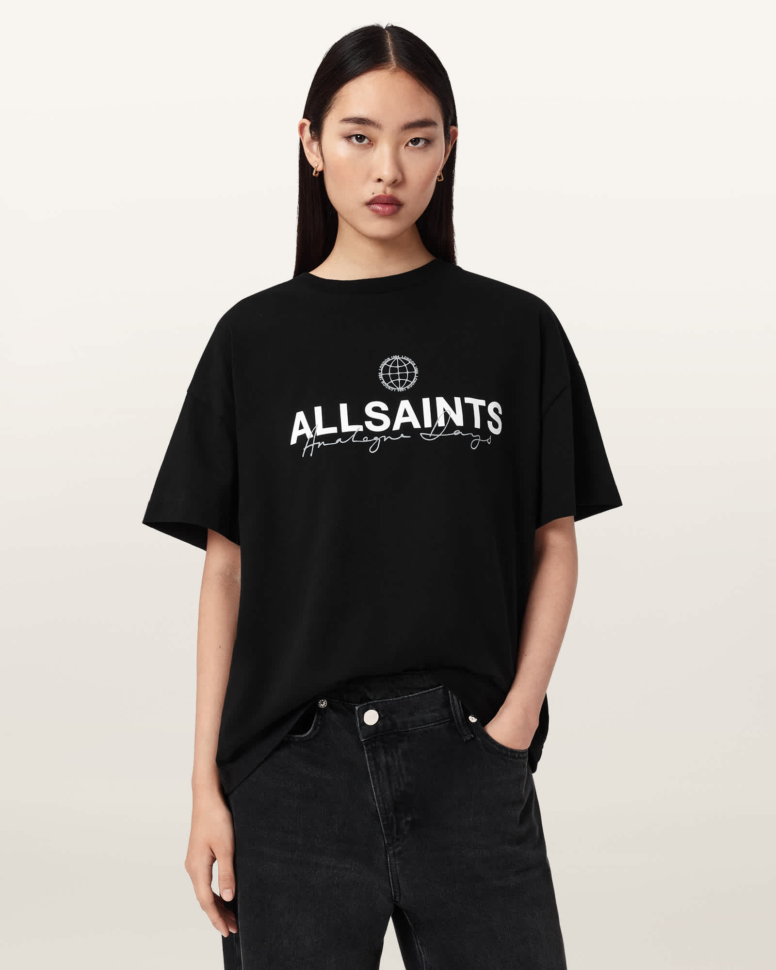 AllSaints Emblem Avri T-Shirt, Black