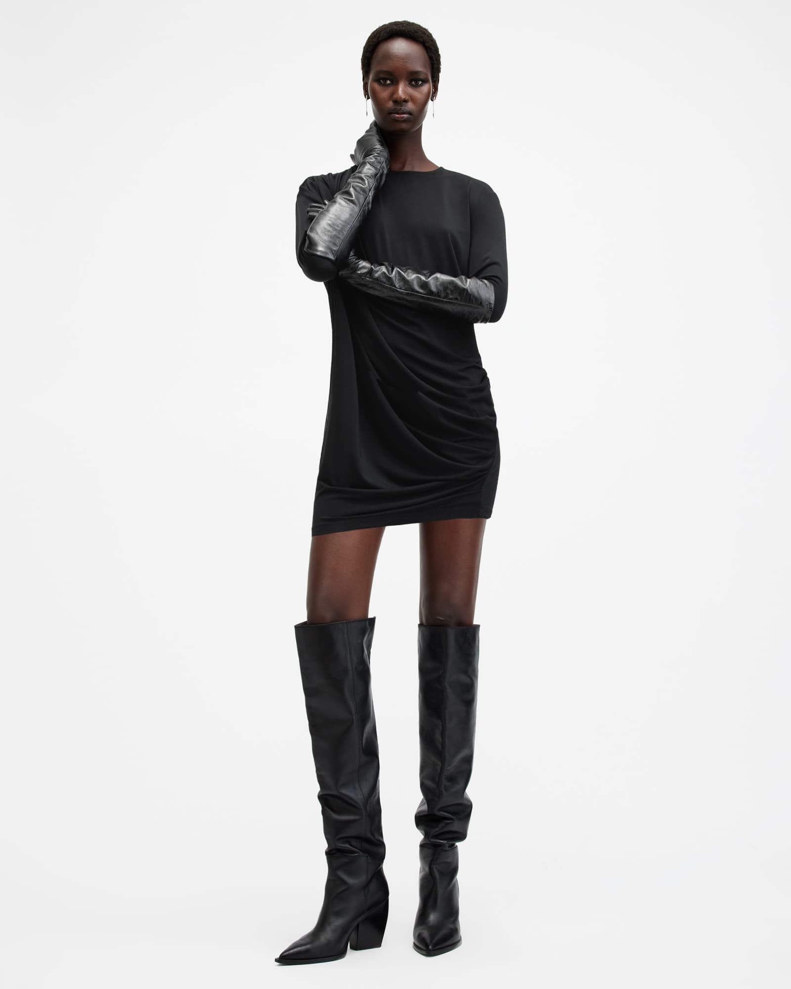 Allsaints Women's Devin Draped Mini Dress - Size  6