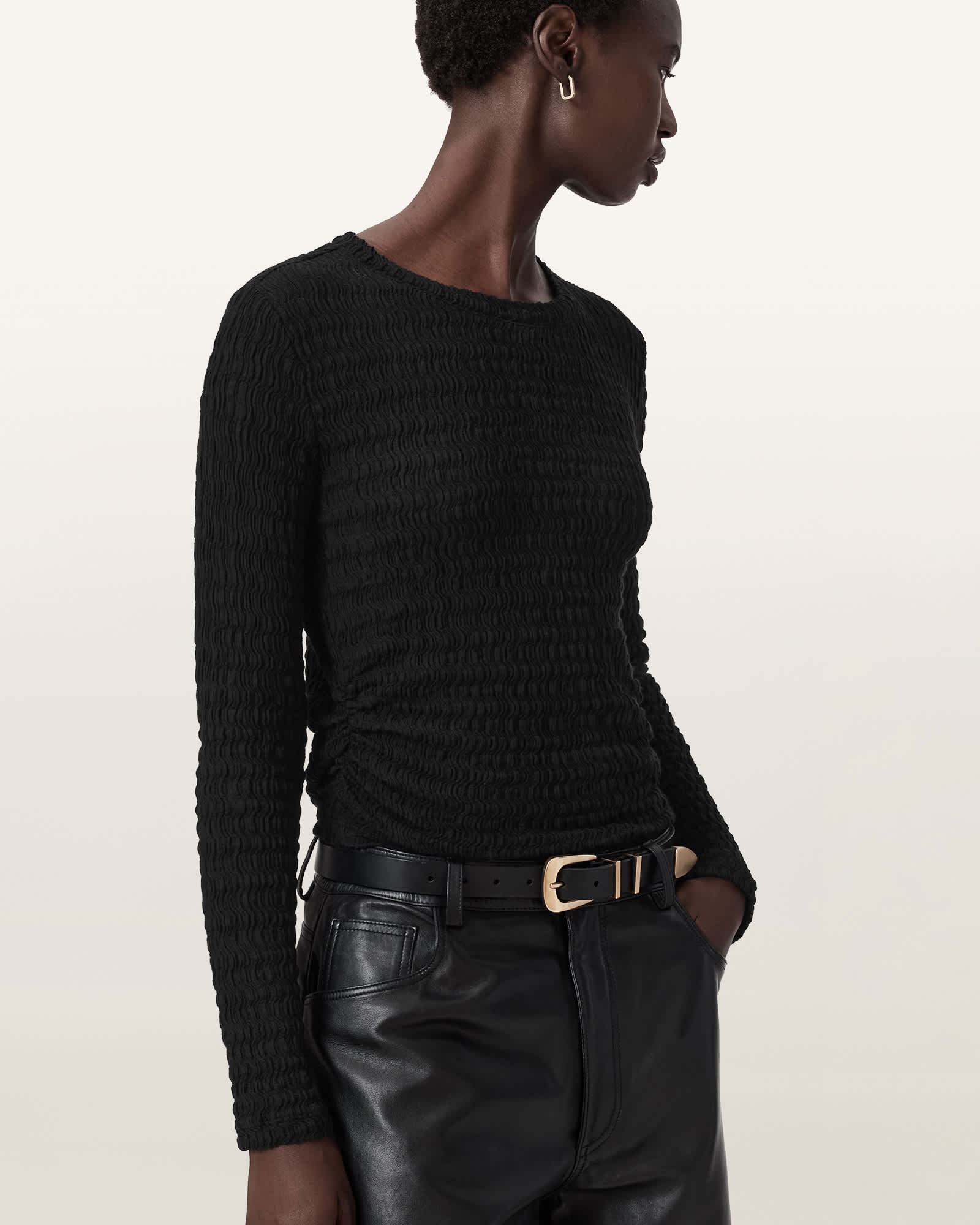AllSaints Cotton West Long Sleeve Top, Size: L