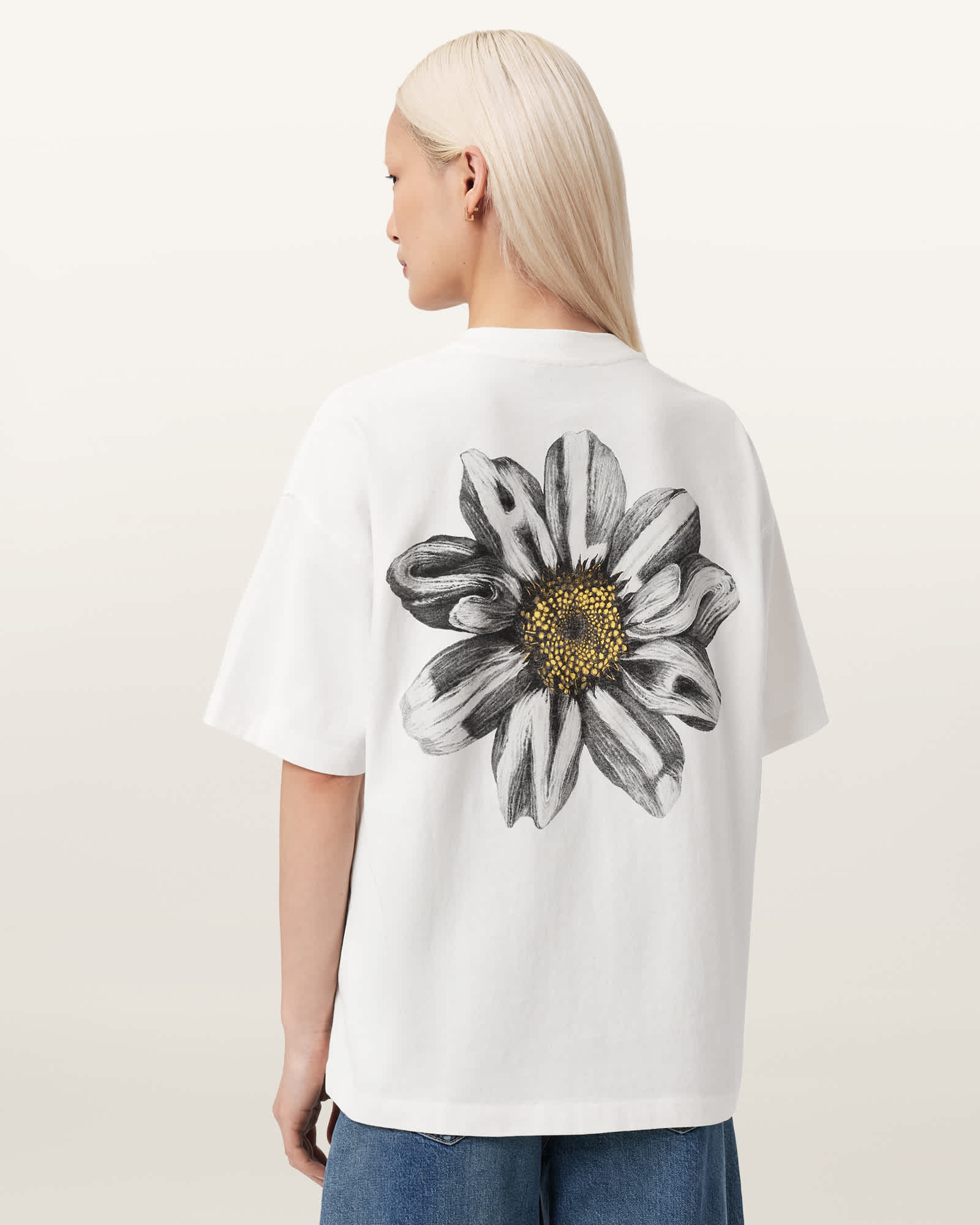 Allsaints Women's White Petal Etta Oversized T-Shirt - Size  Xs